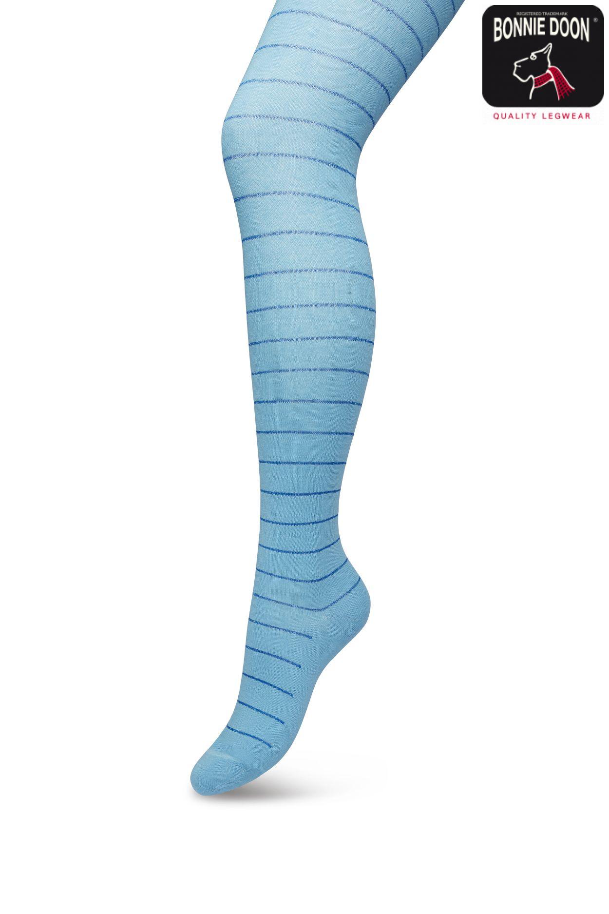 Lurex Stripe Tights Delphinium blue