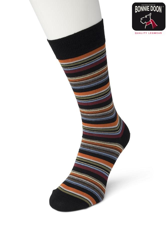 Jersey Stripes sock Black henna