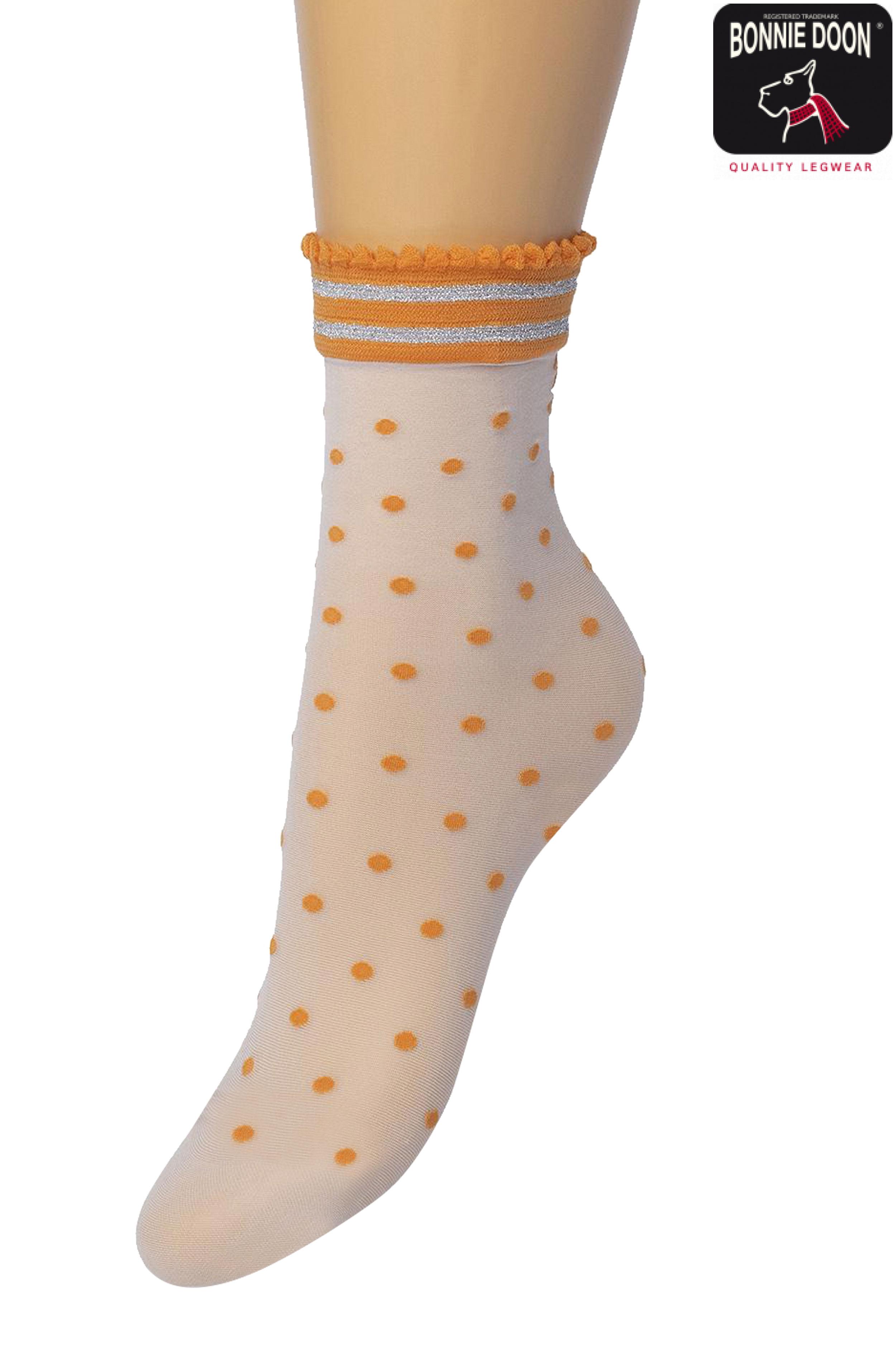Little Bow with Dots sock Flame orange