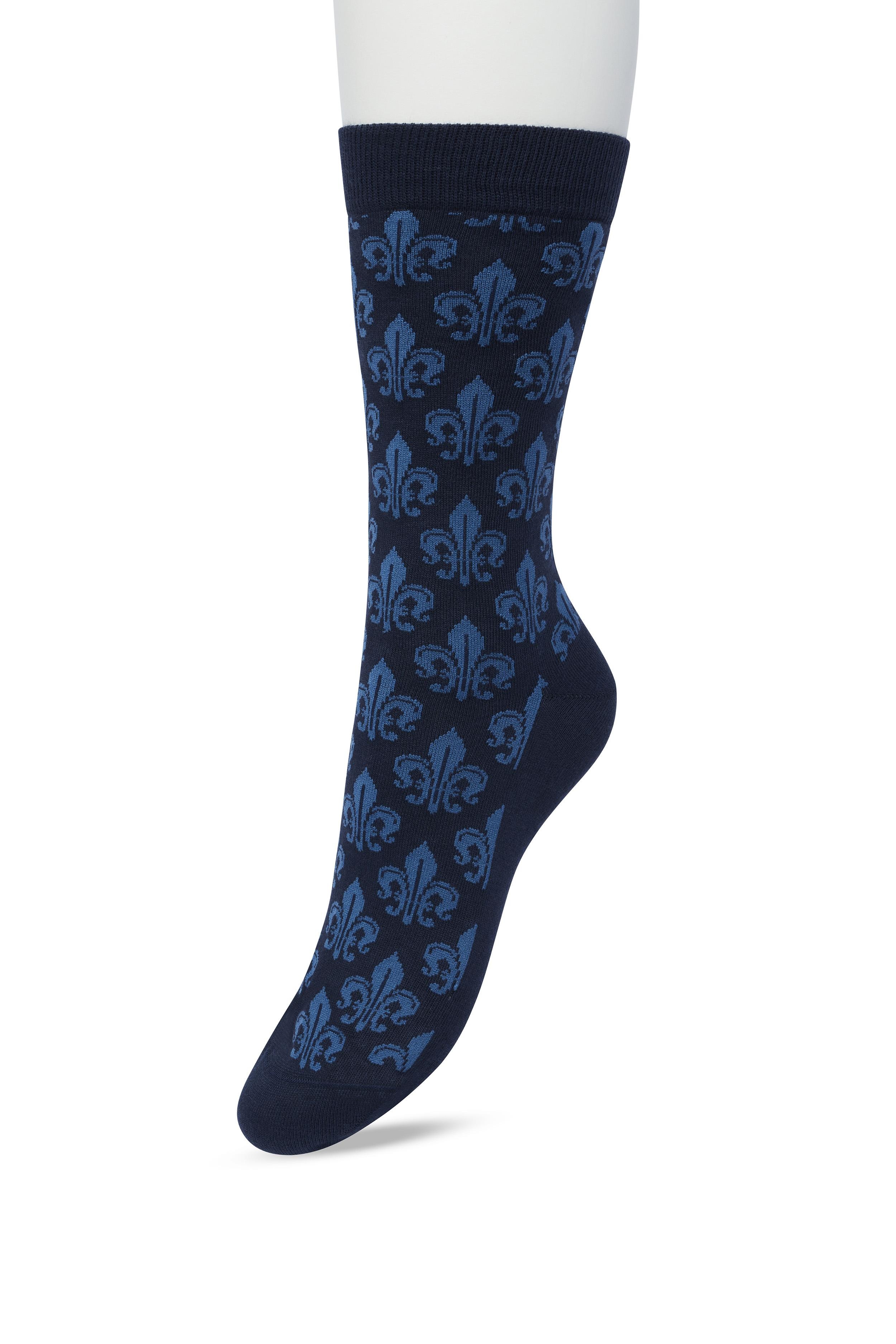 Fleur de Lis sock Navy