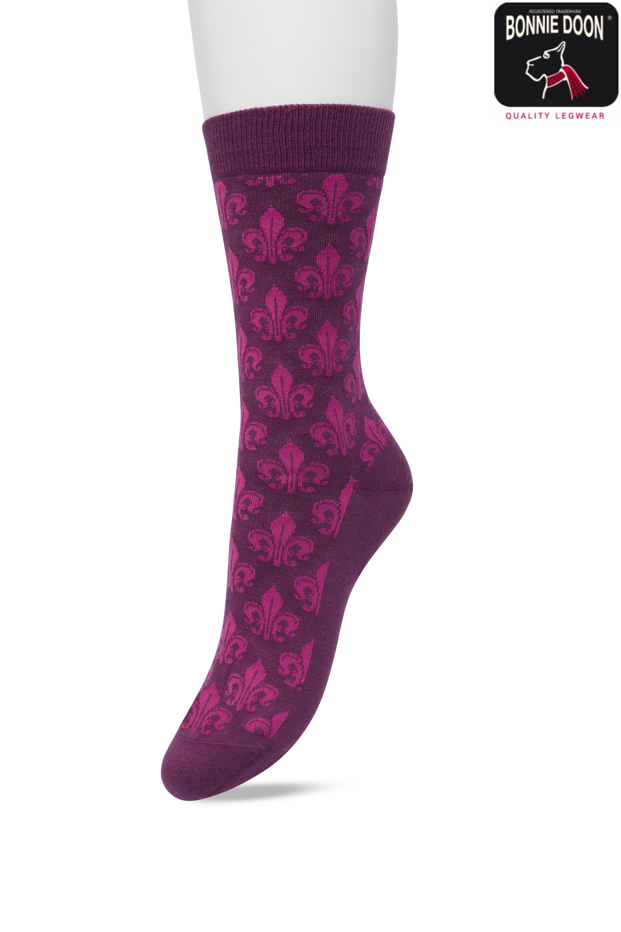 Fleur de Lis sock Crushed violets