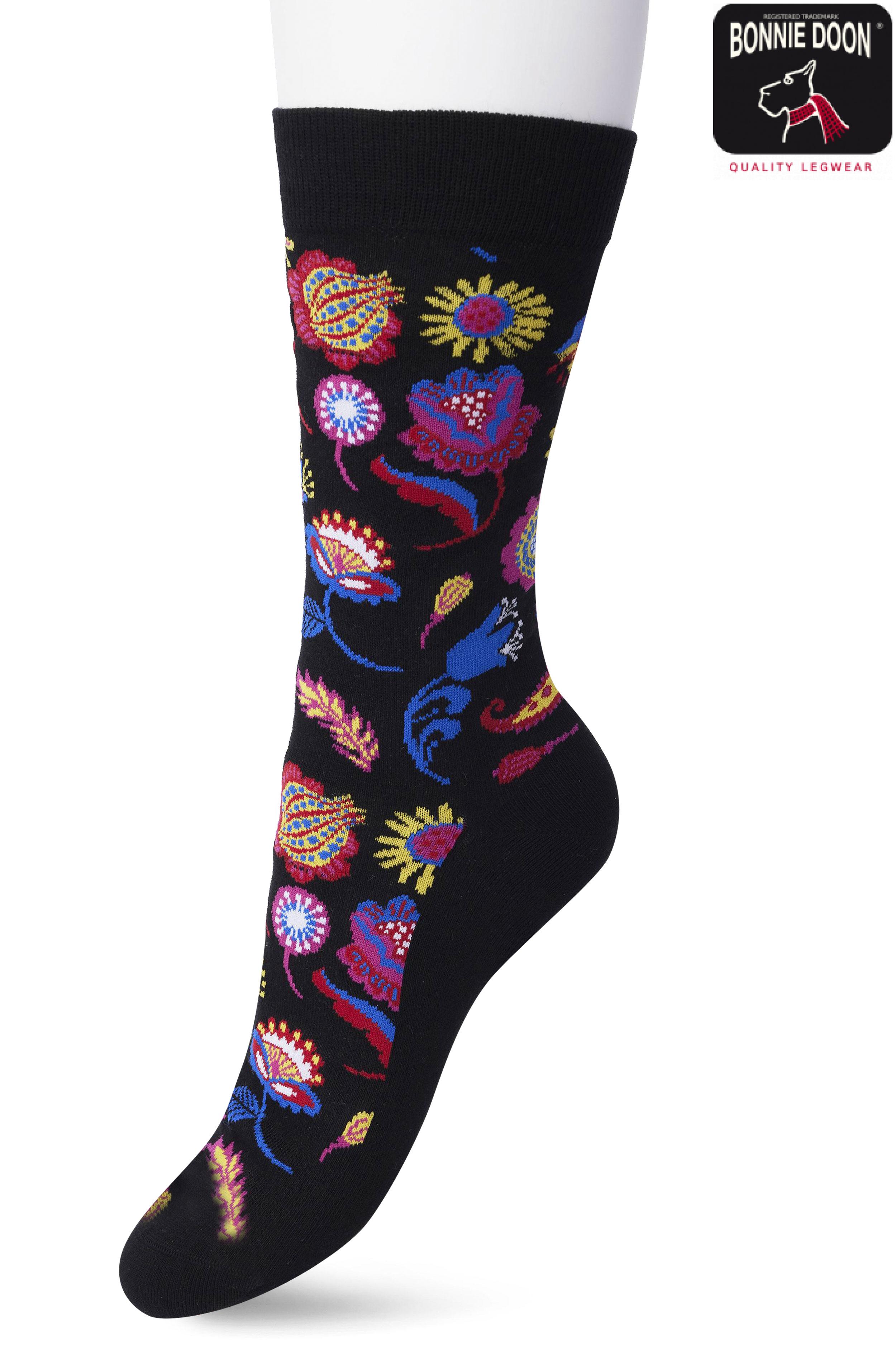 Flower Fantasy sock Black