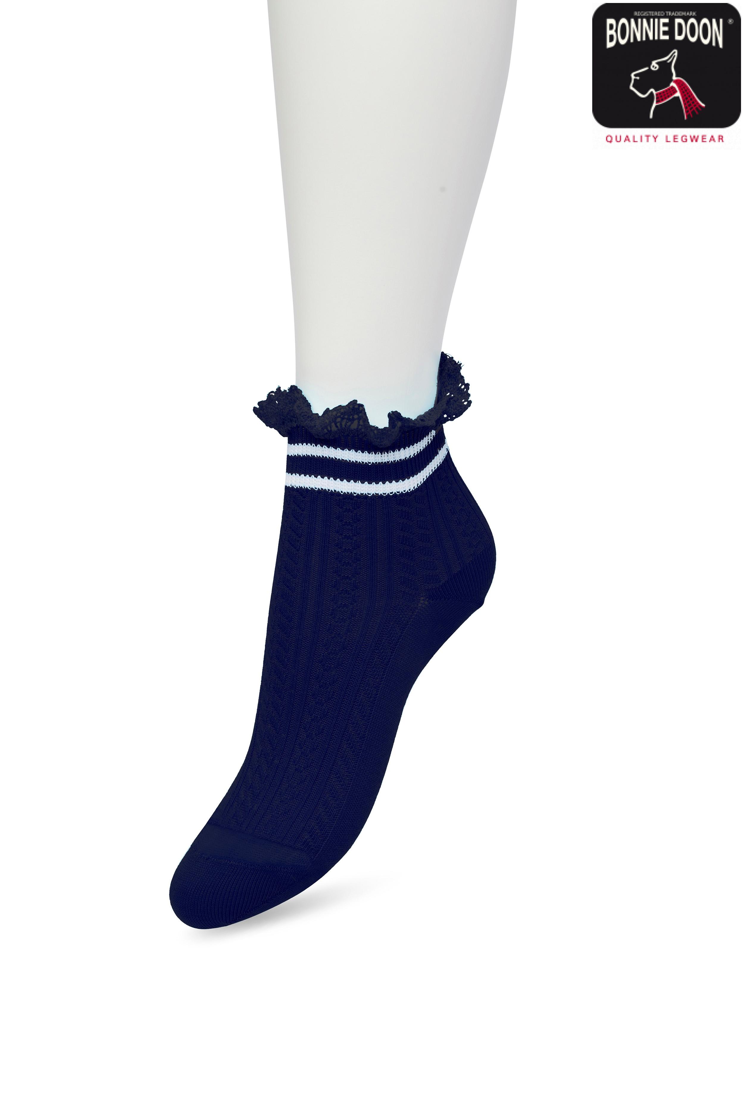 Sporty Lace Quarter Sock Dark blue