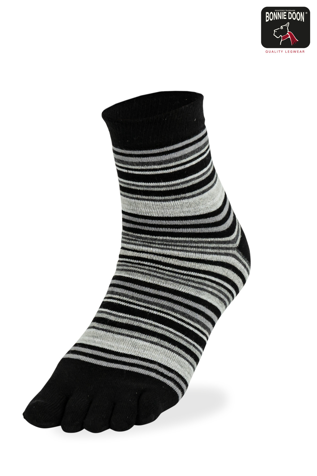 Toe sock Funky stripes Black