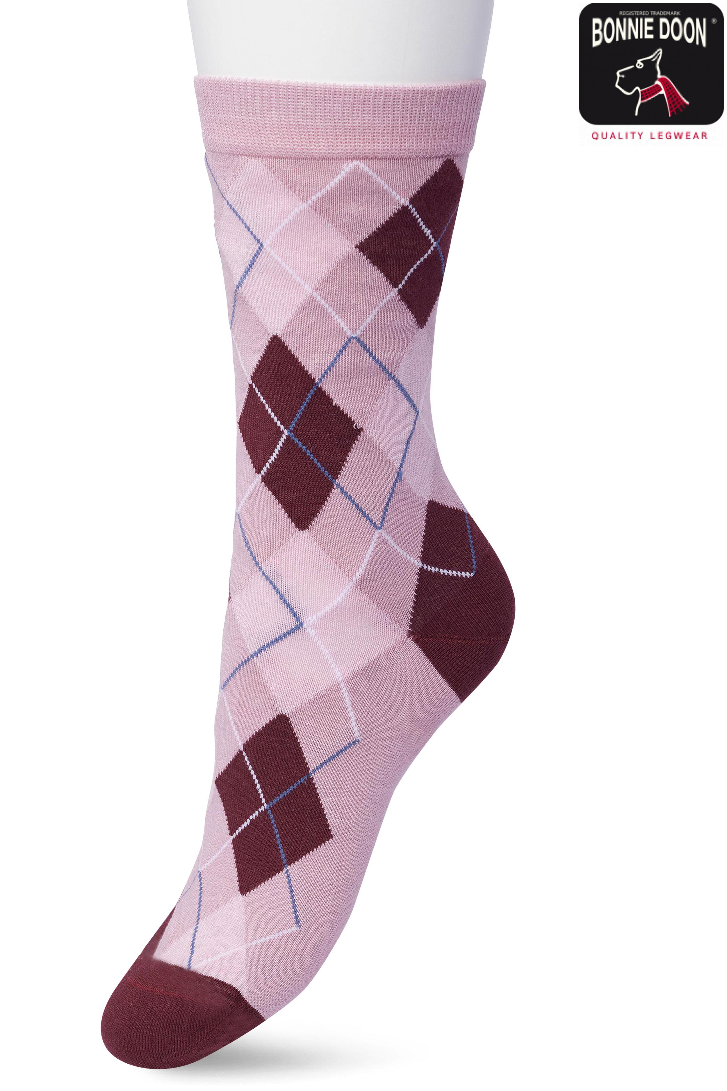 Argyle sock Mesa rose