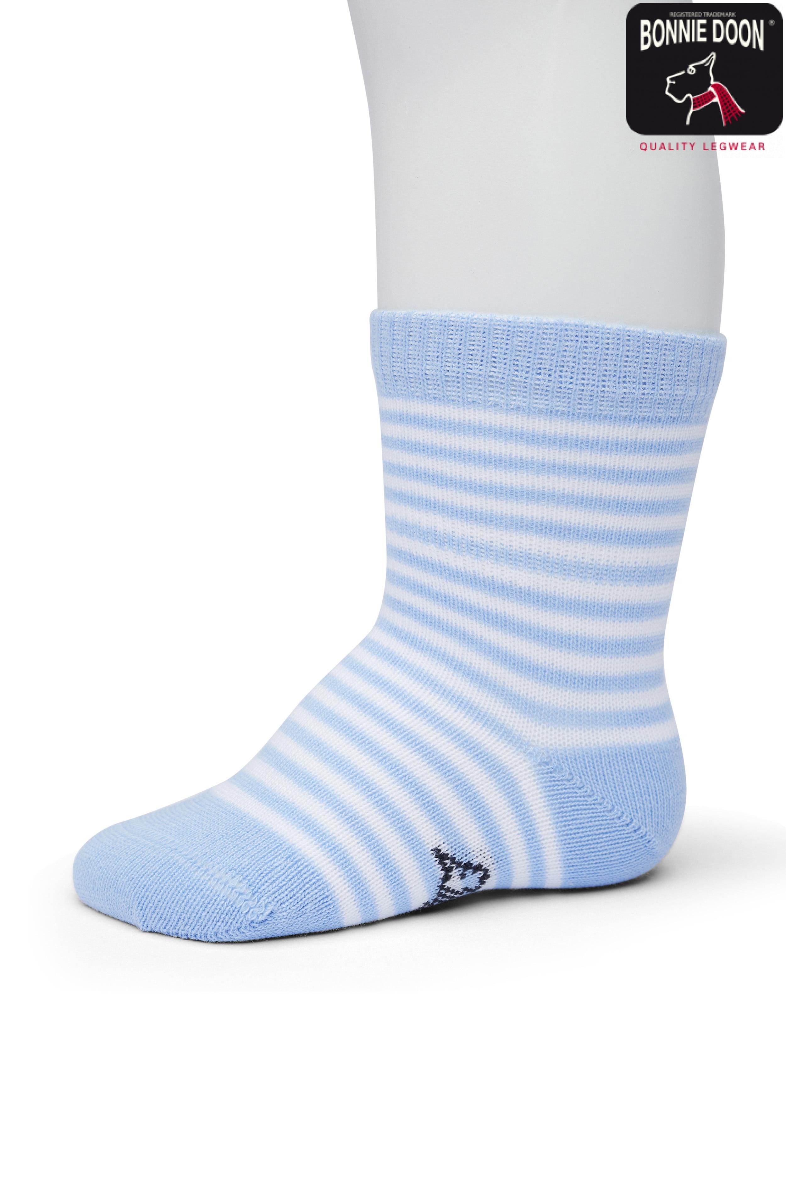 Basic Stripe sock Organic Powder blue