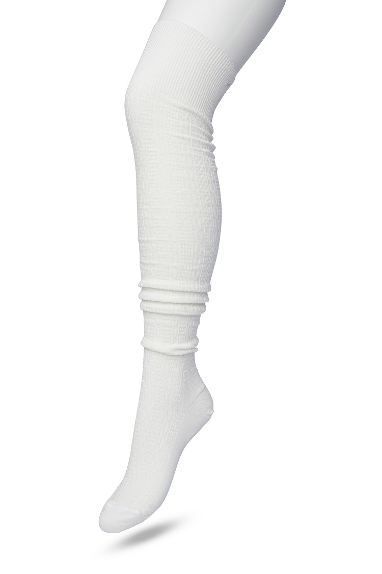 Classic Cable Over Knee Sock Off white