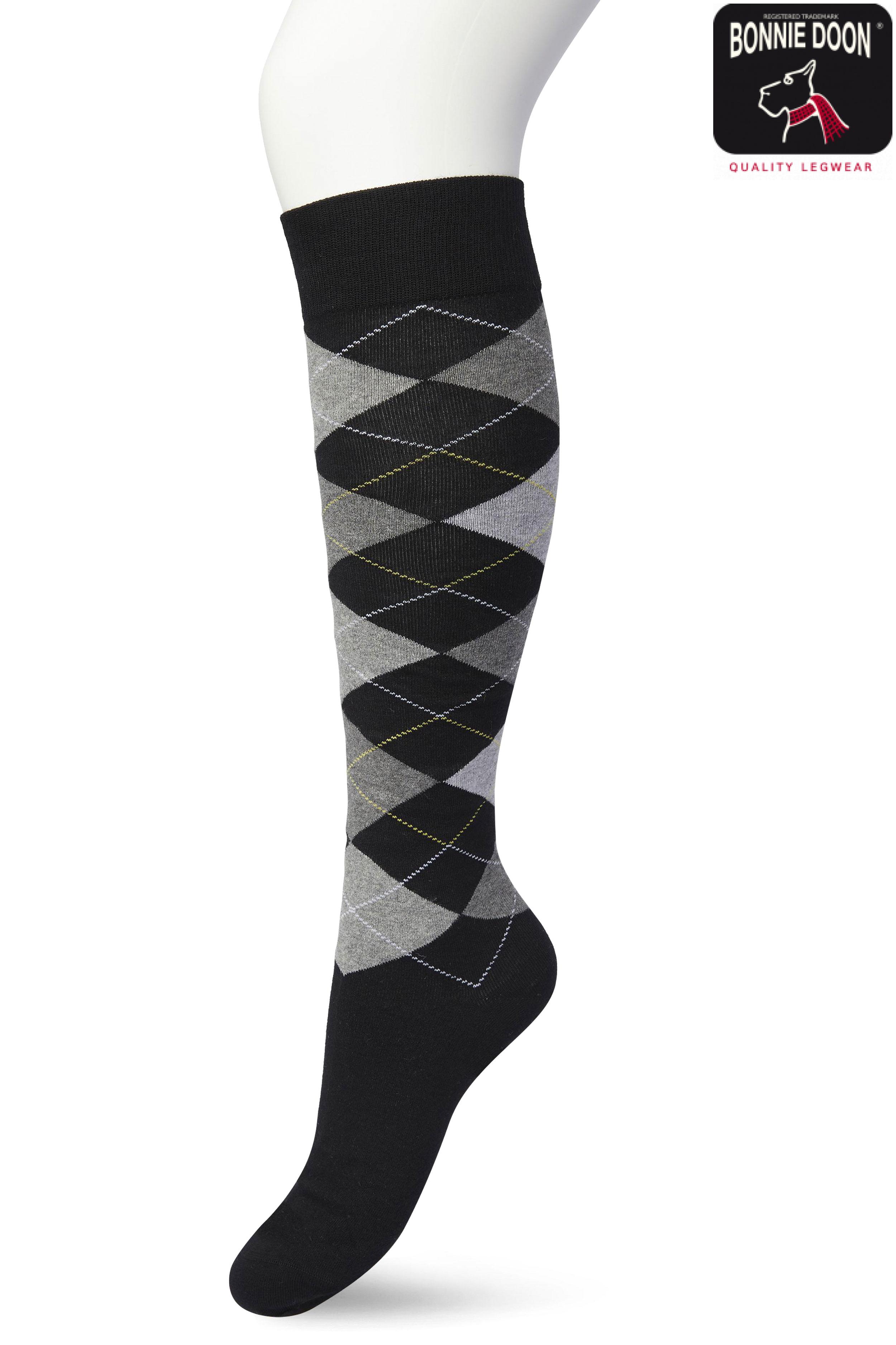 Argyle knee high Black