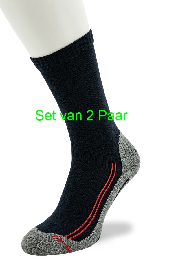 Walking Socks Cotton  set of 2 pairs Dark blue red