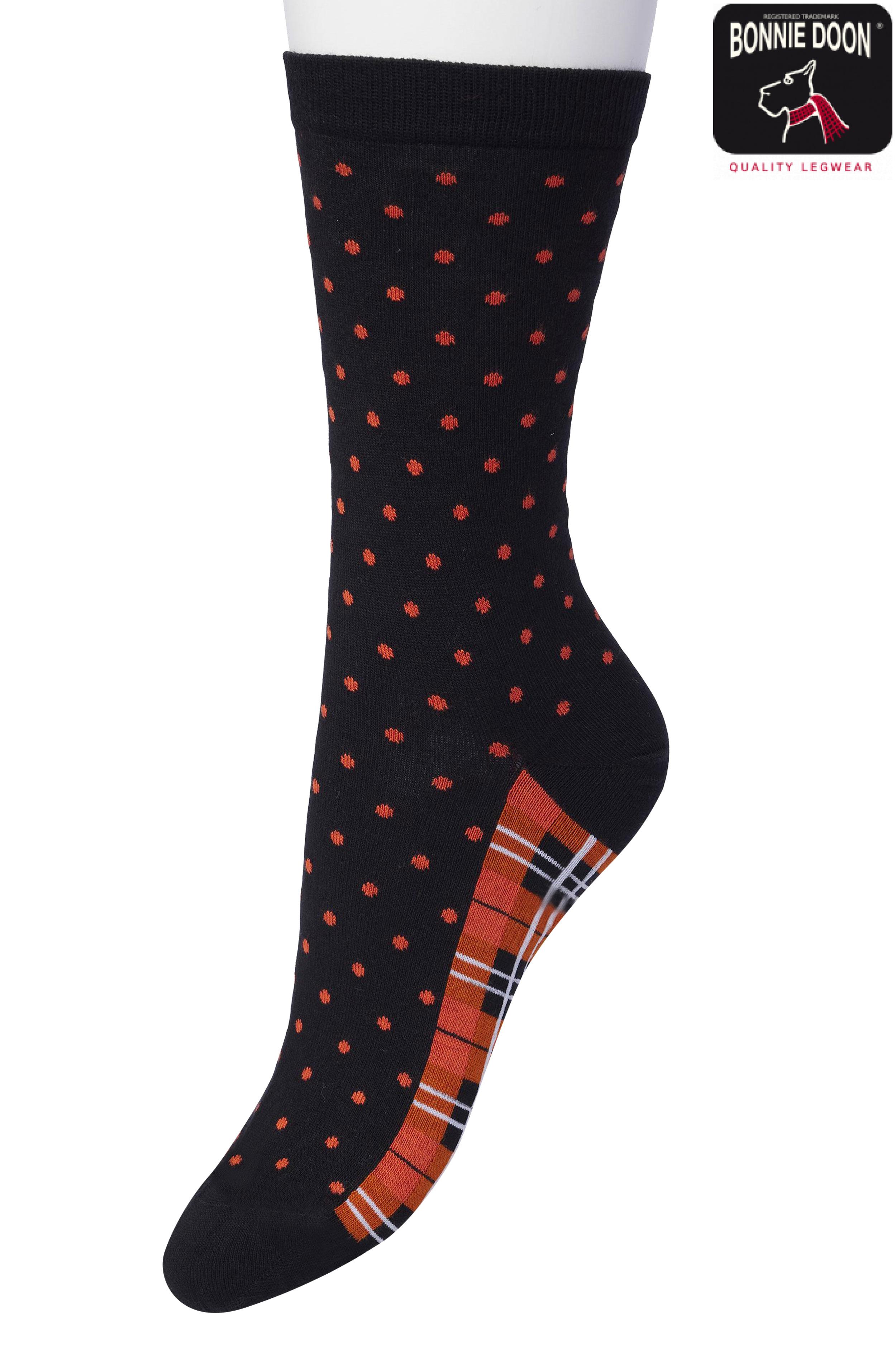 Dots & Checks sock Poinciana