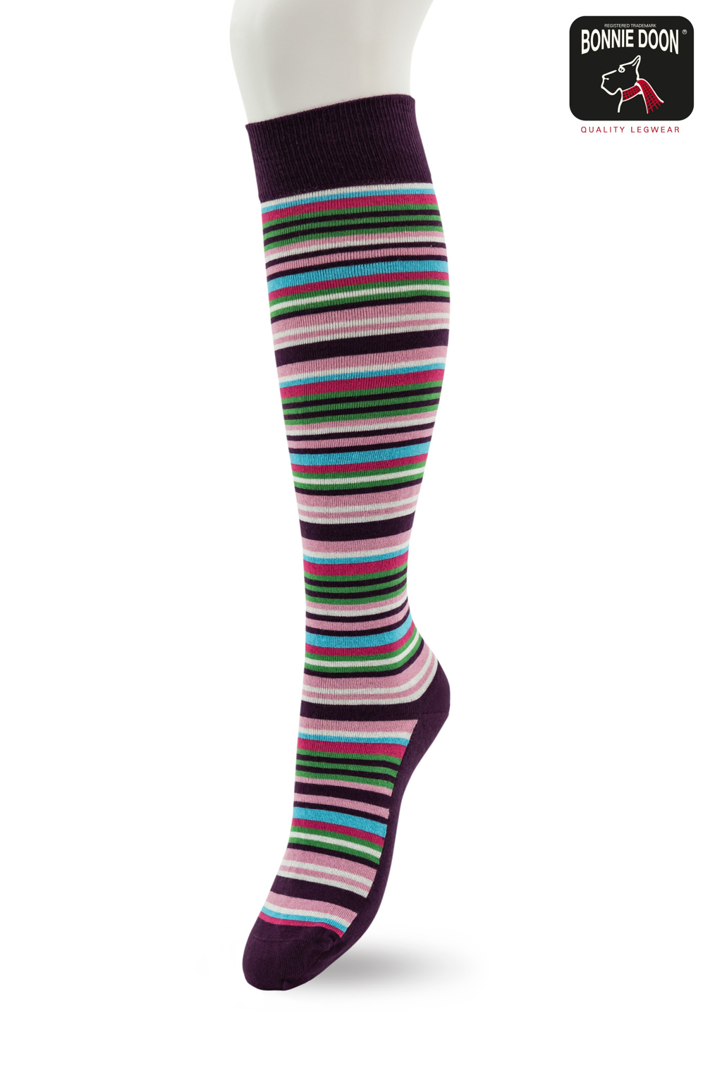 Funky Stripes Knee High Plum