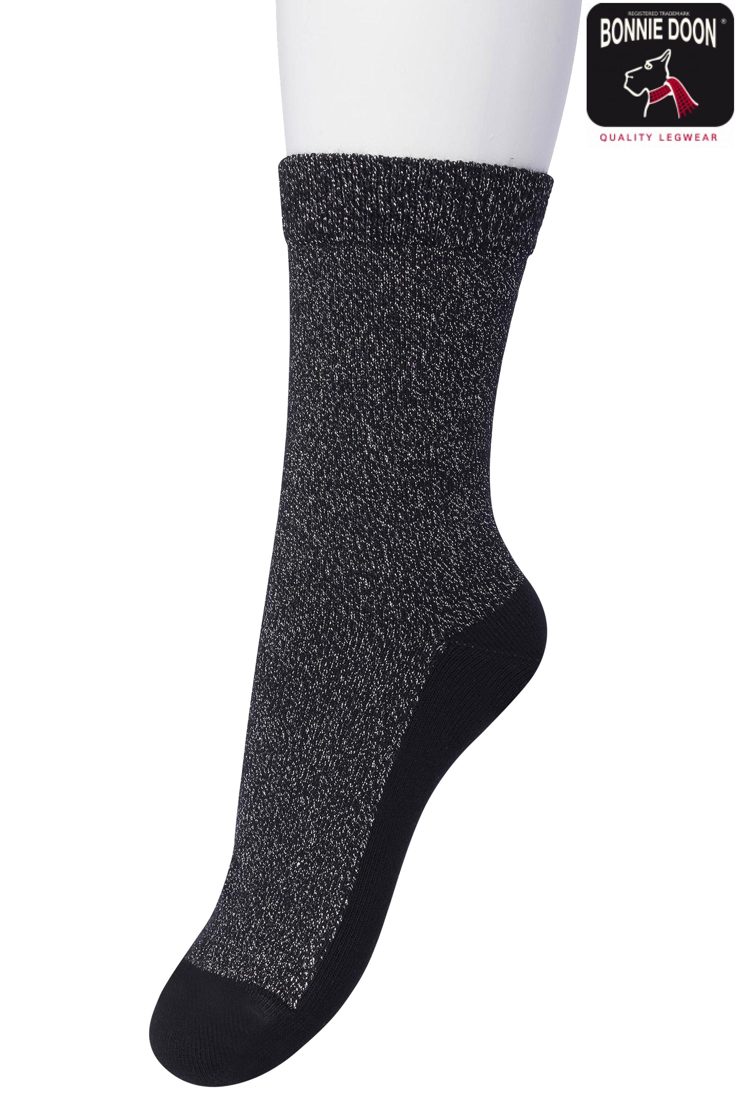 Cotton Sparkle sock Black silver