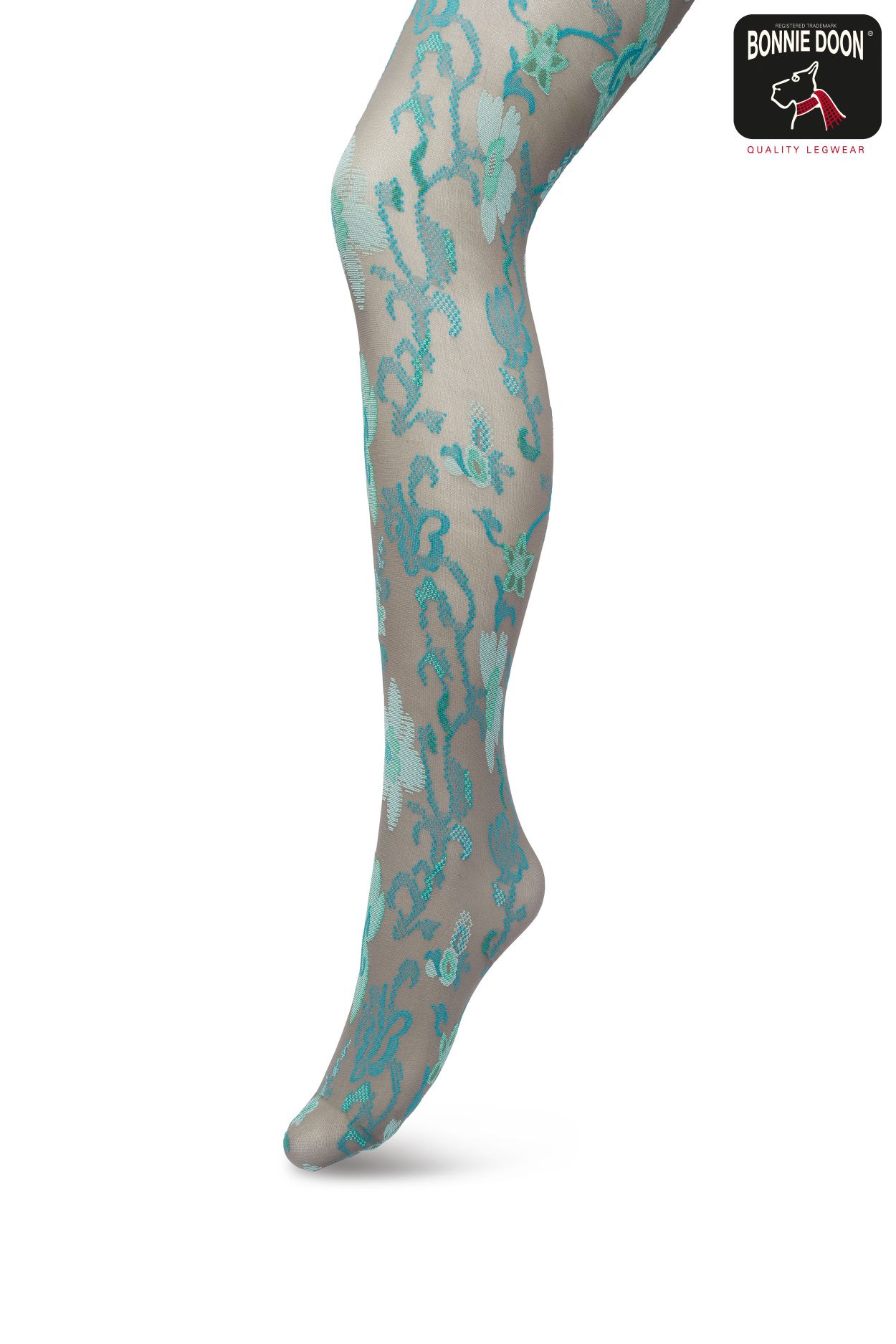 Floral Ornament Tights Grey