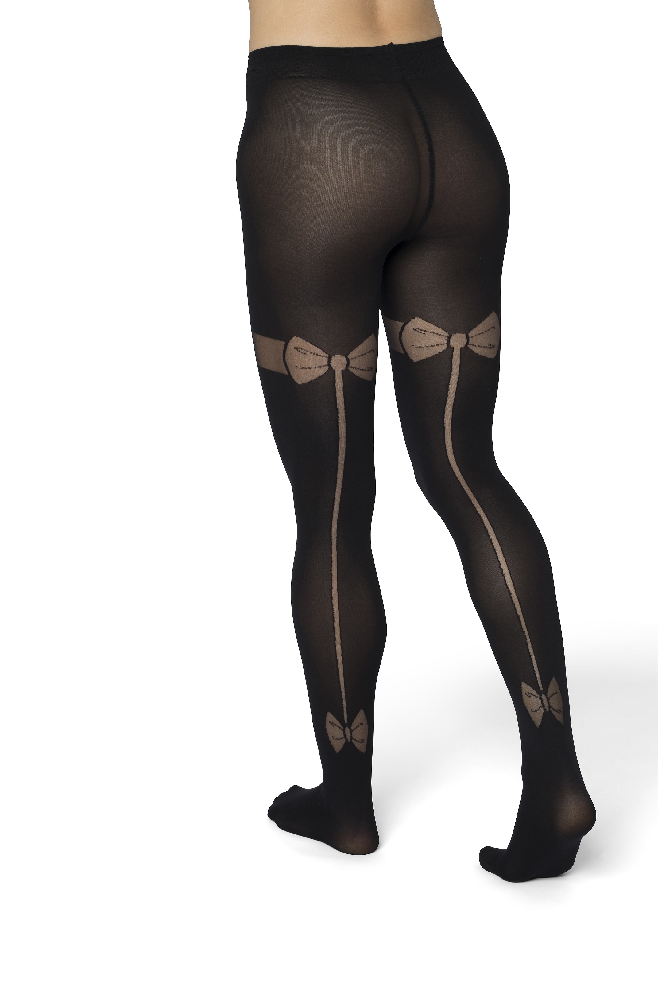 Little Bows on Top tights Black
