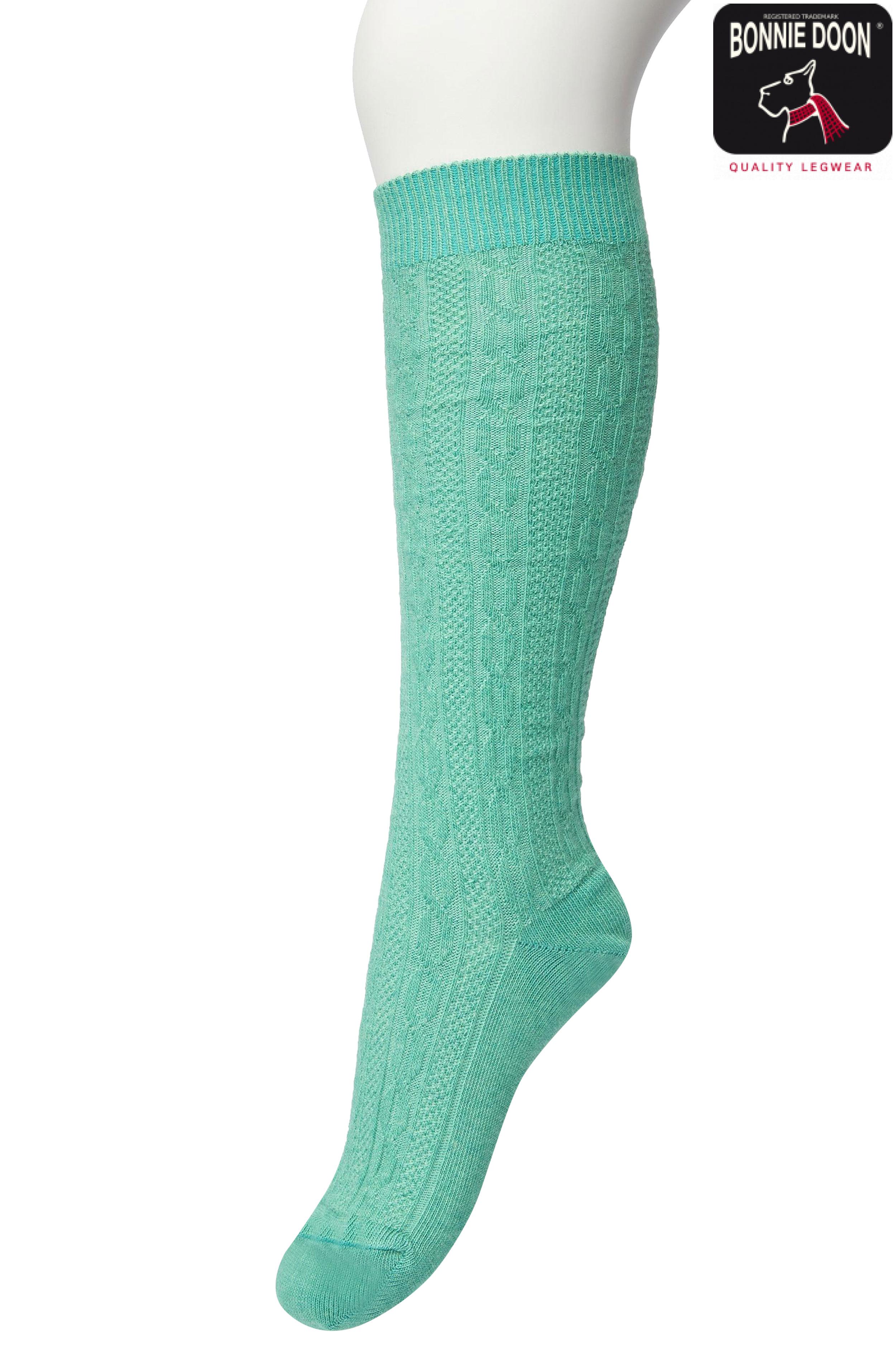 Classic Cable knee high Malachite green
