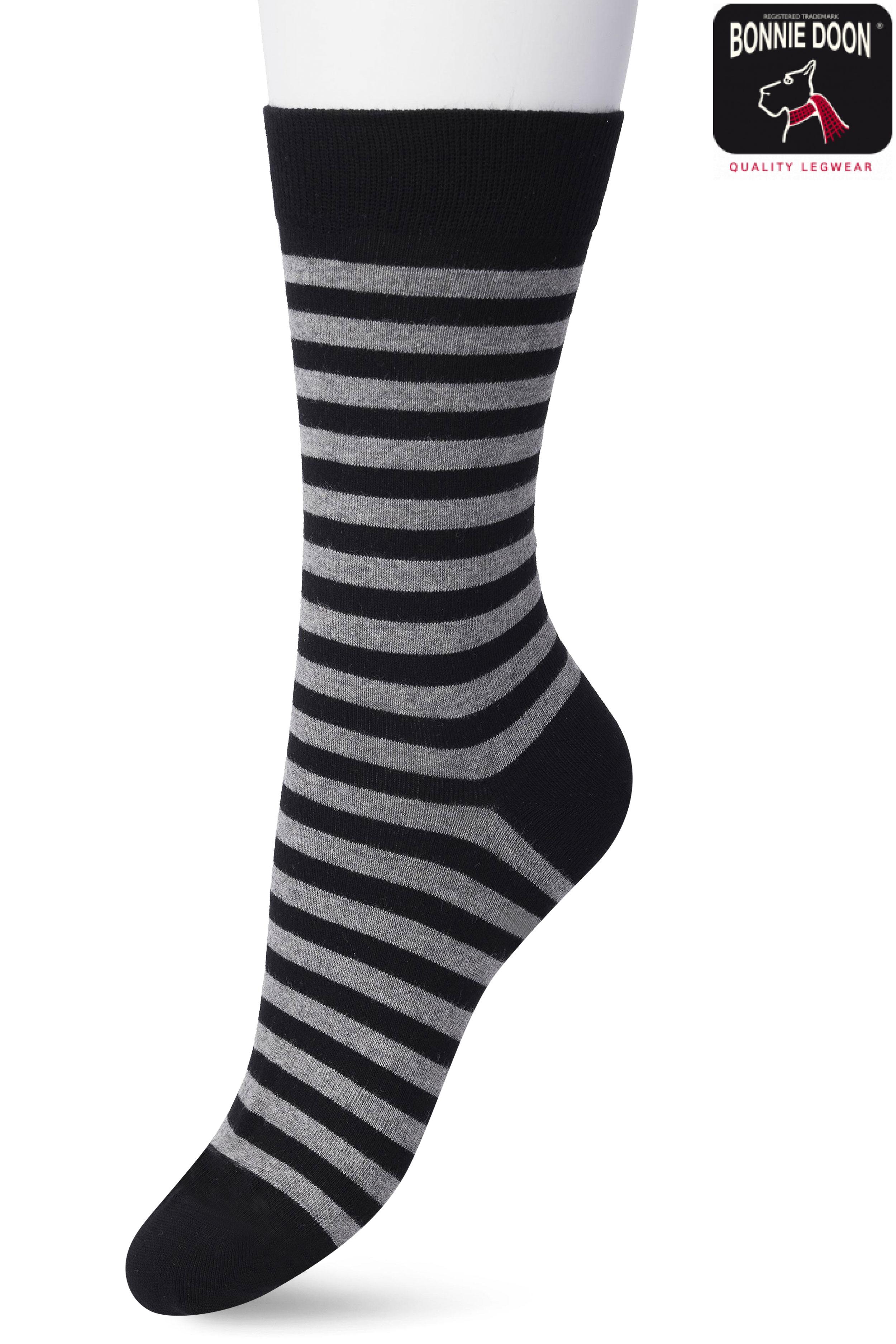 Basic Stripe Sock Black grey