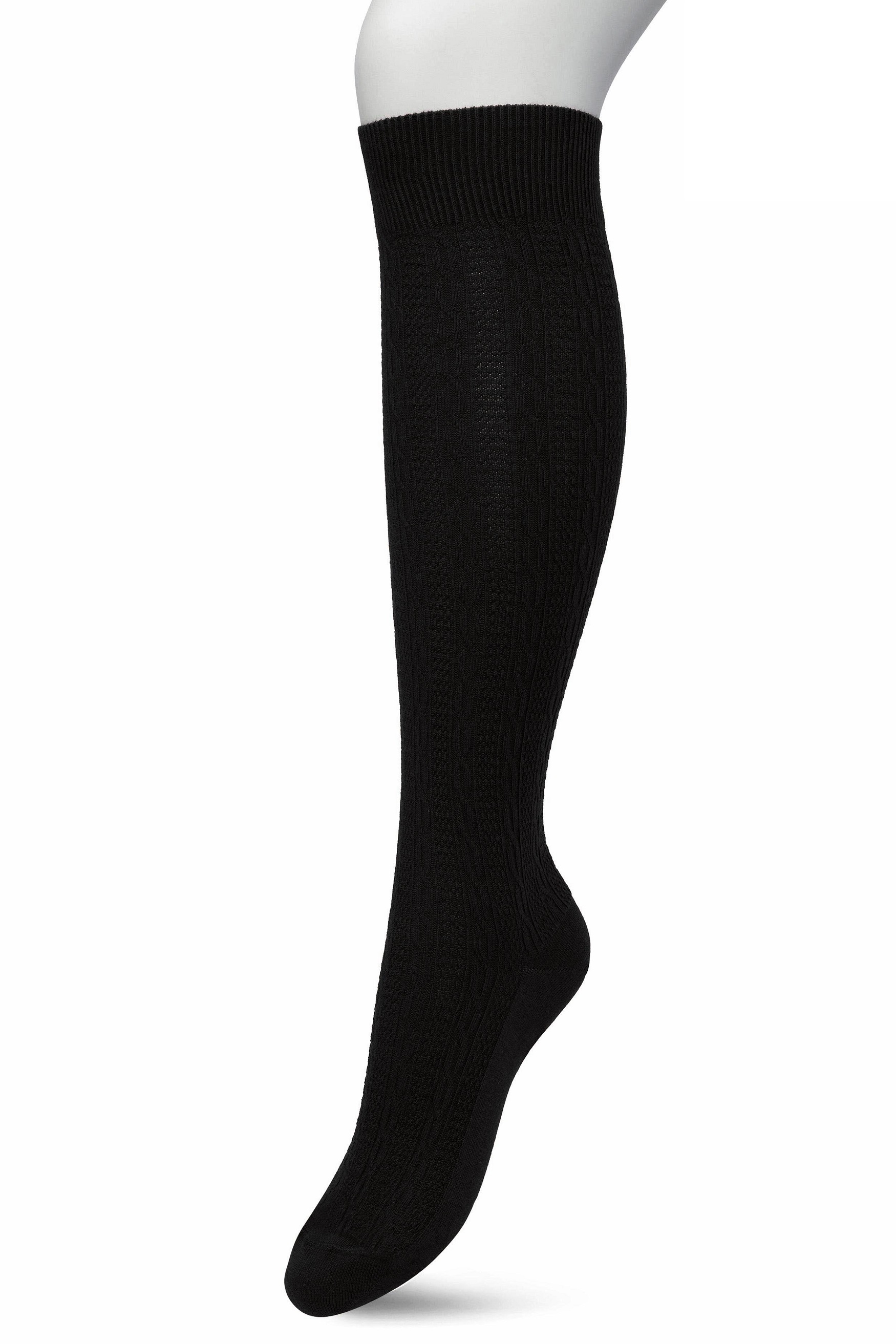 Classic Cable knee high Black