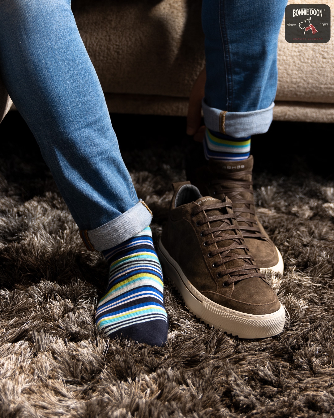 Funky Stripes sock Capuchino