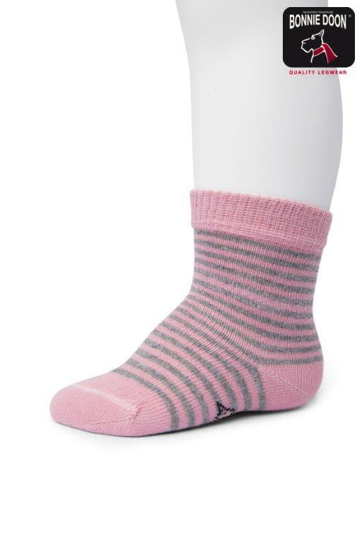 Basic Stripe sock Organic Mesa rose