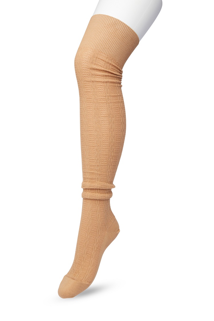 Classic Cable Over Knee Sock Macaroon