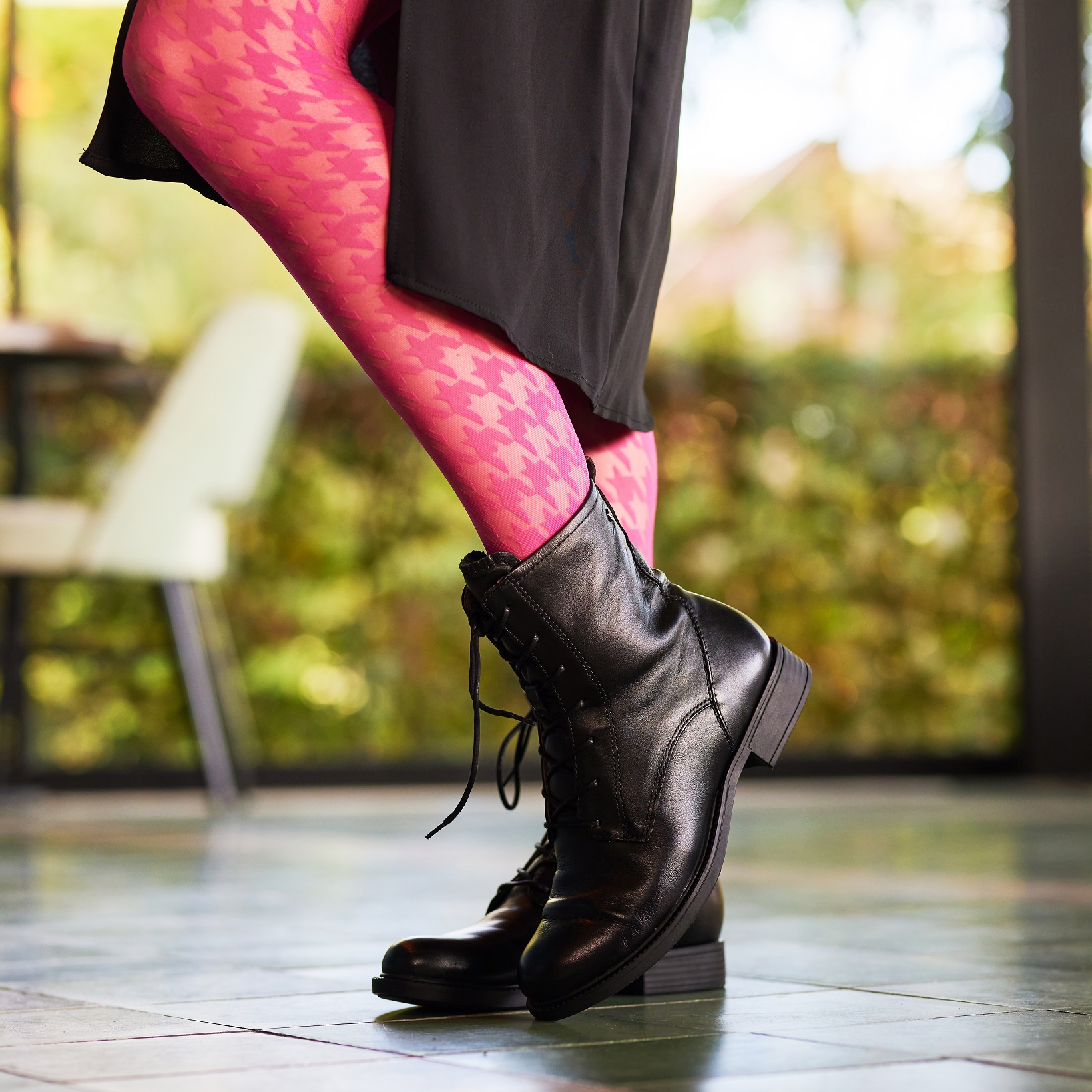 Houndstooth Tights Directoire blue