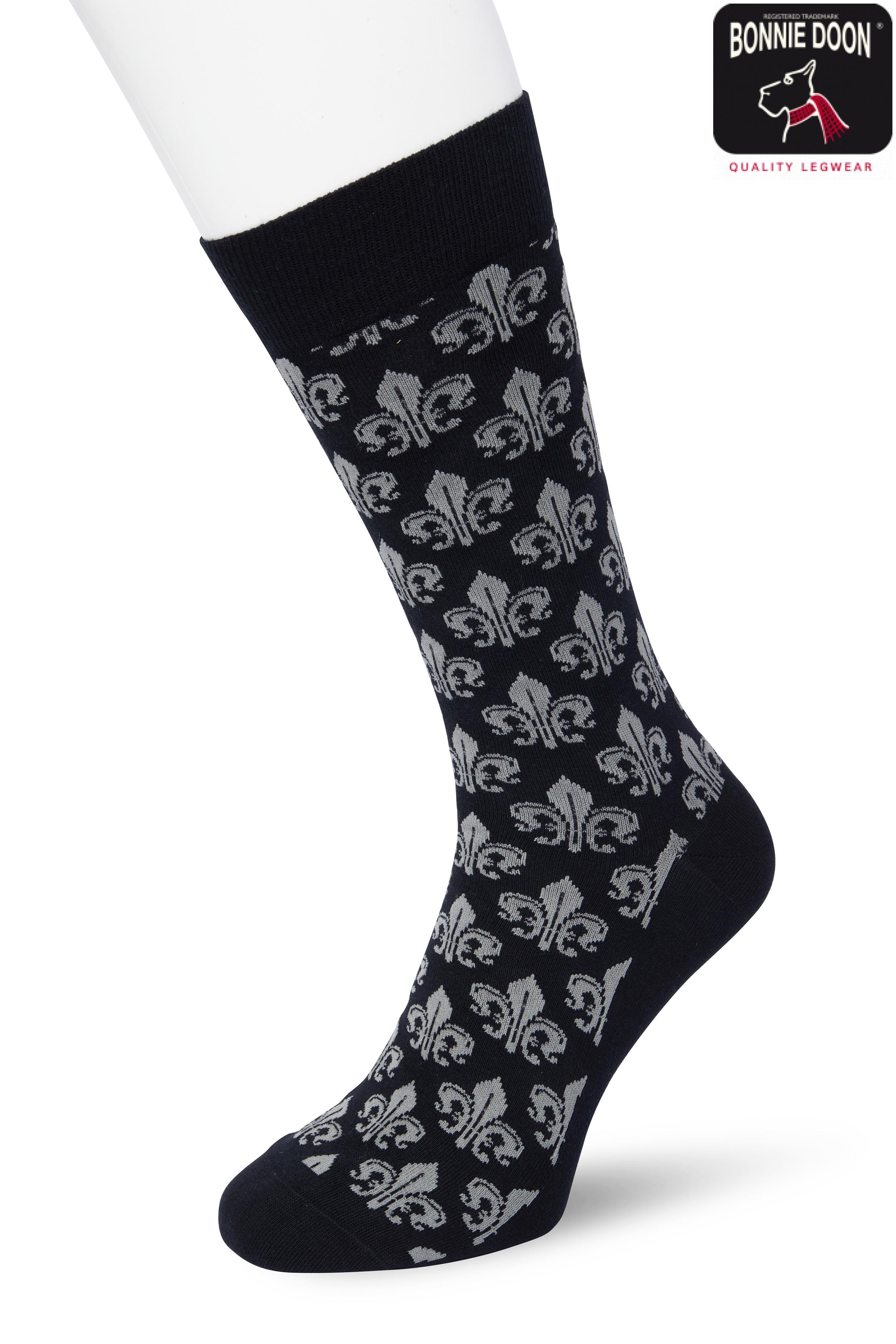 Fleur de Lis sock Black