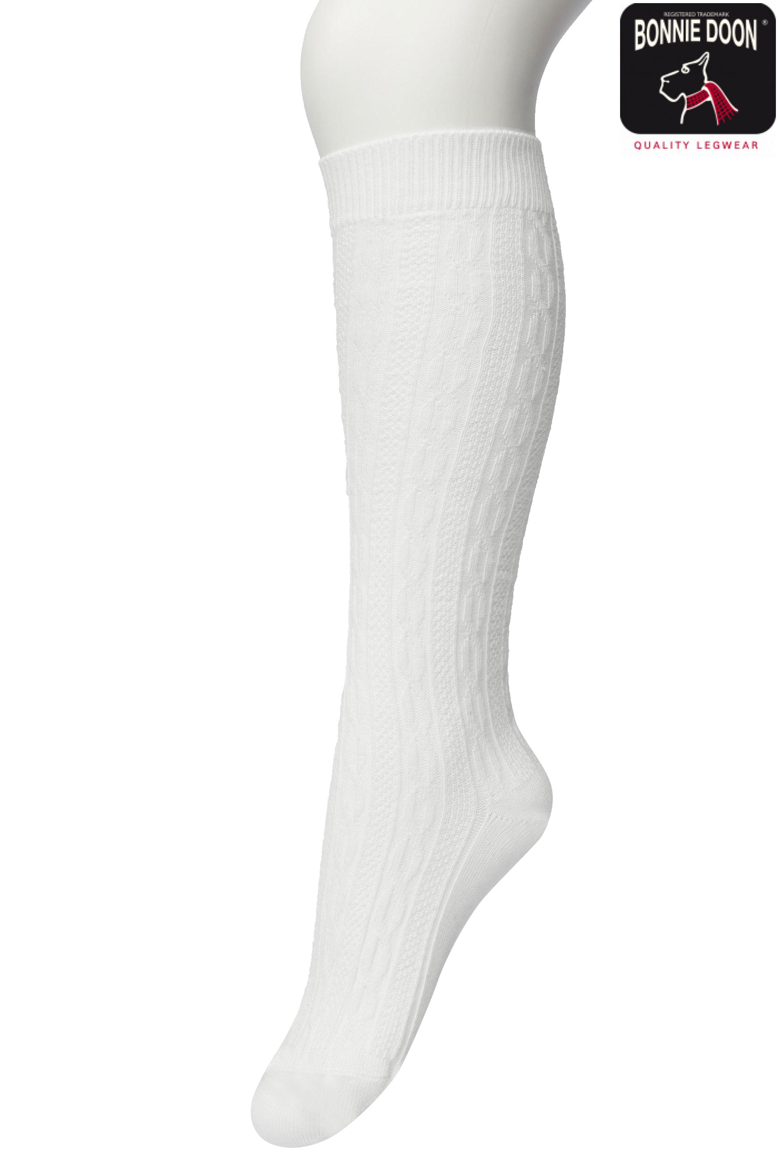 Classic Cable knee high White