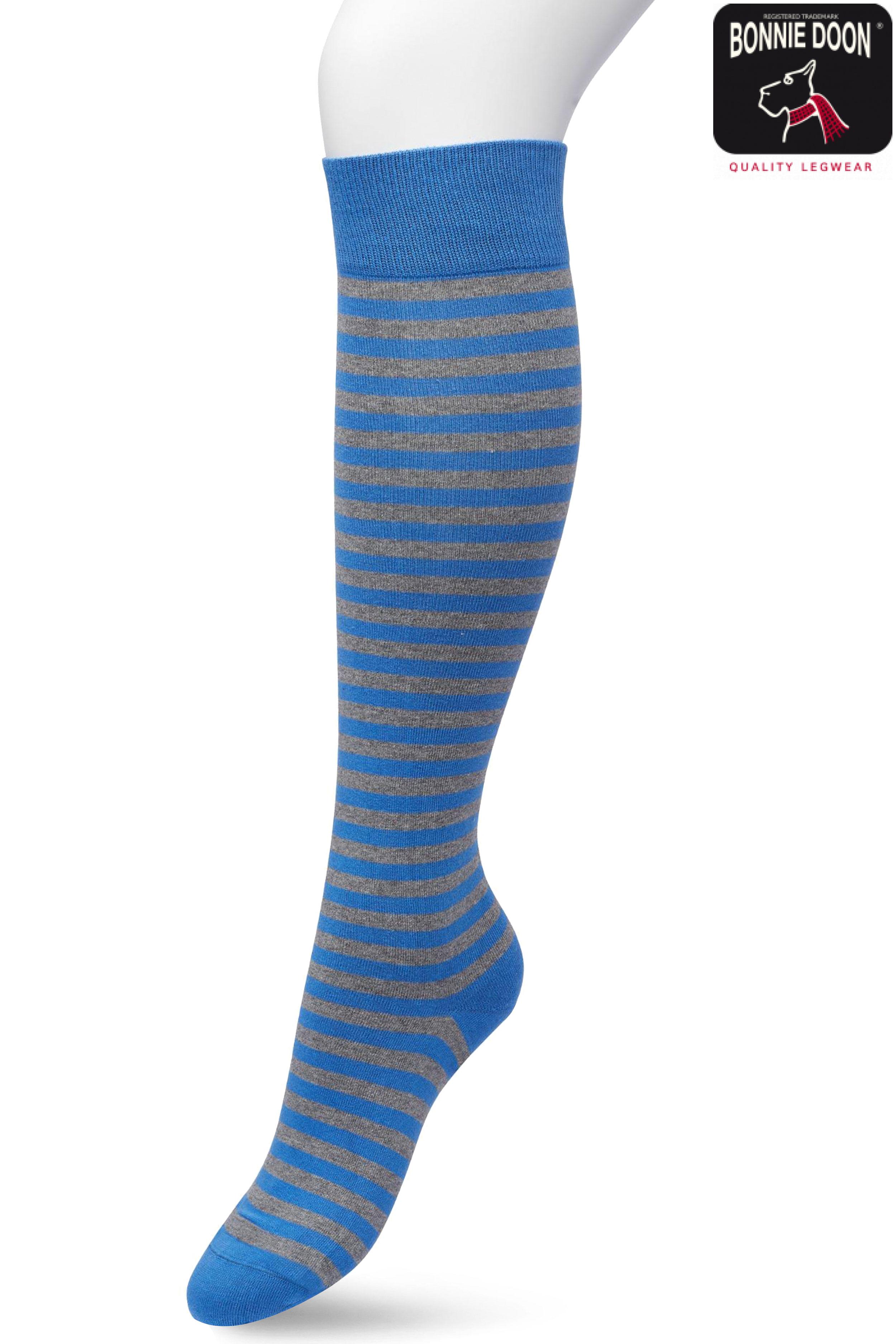 Basic stripe Knee High Strong blue