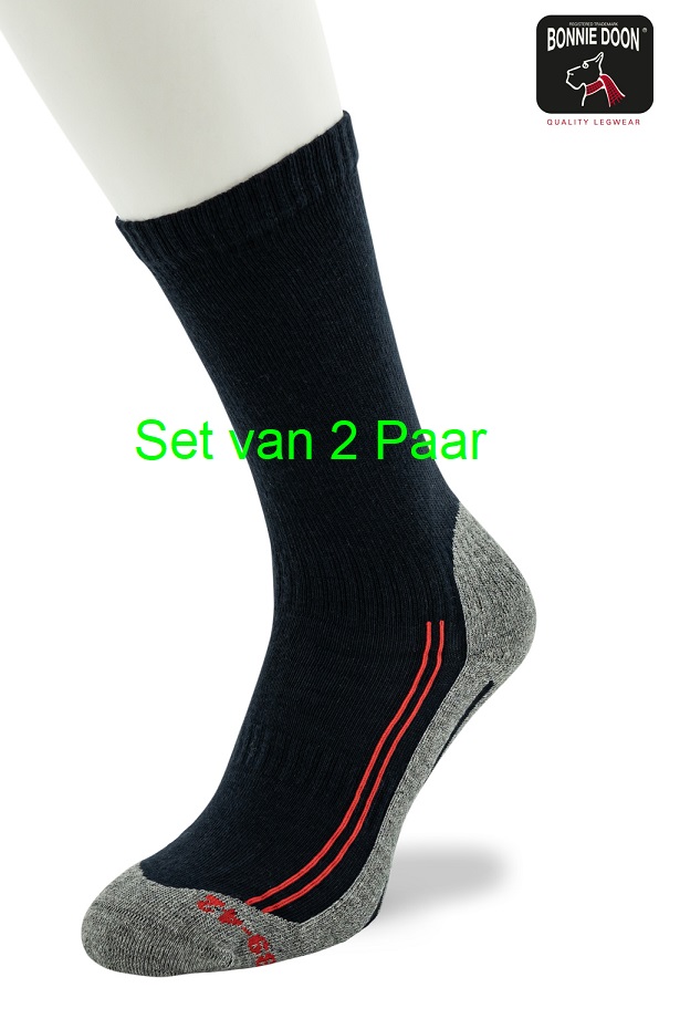 Walking Socks Cotton  set of 2 pairs Dark blue red