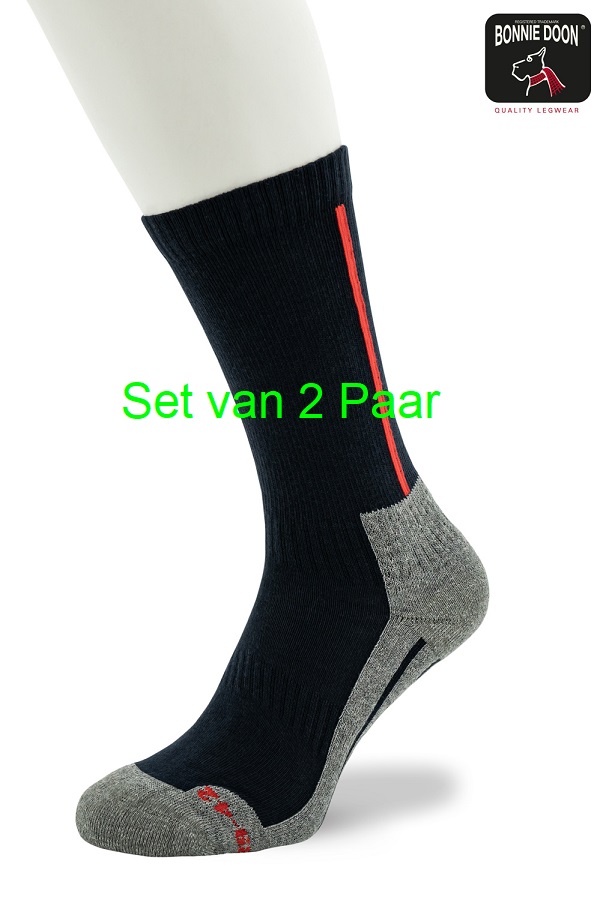 Working Sock Cotton set of 2 pairs Dark blue red