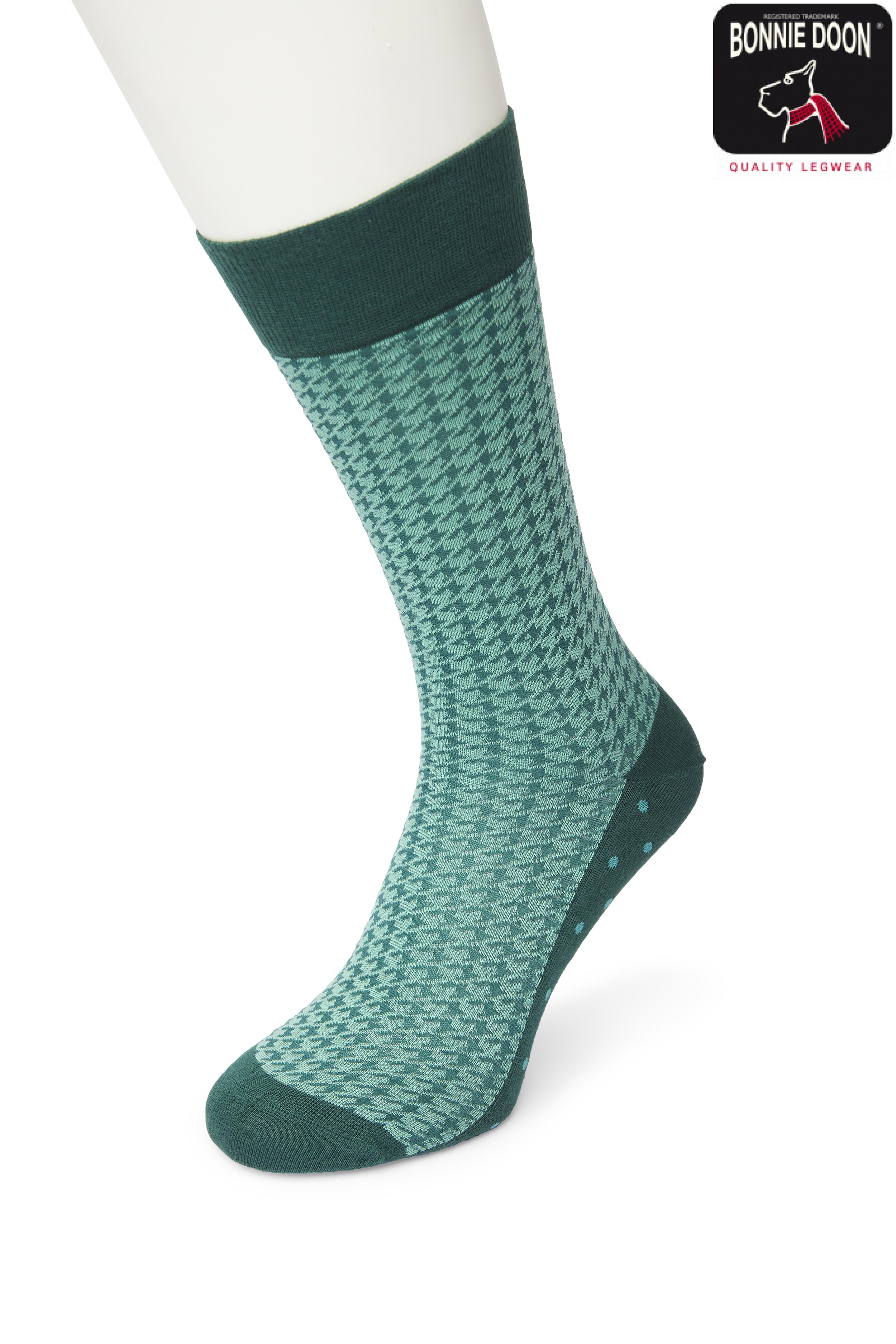 Houndstooth sock Malachite green