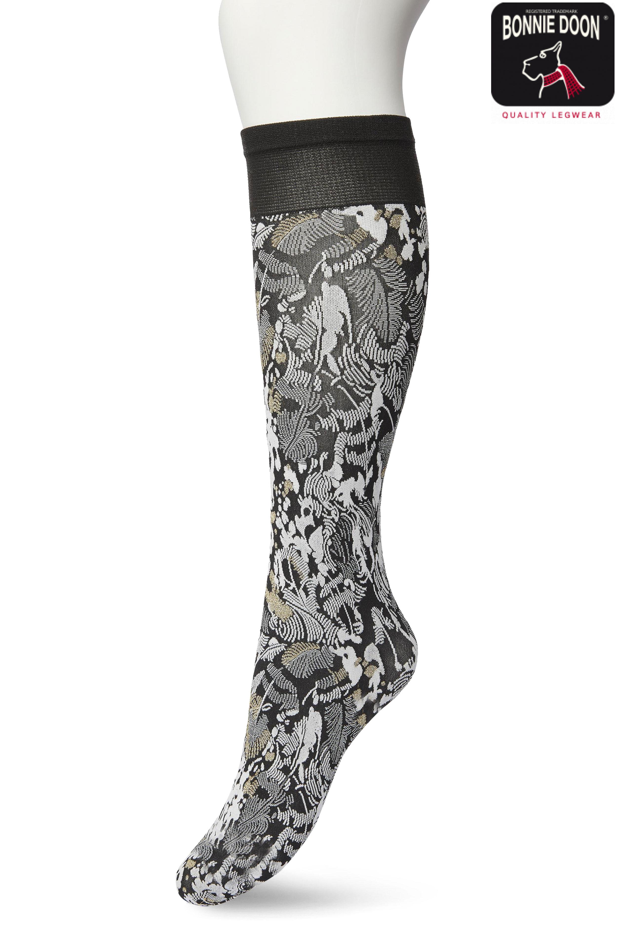 Botanical Lurex knee high Black