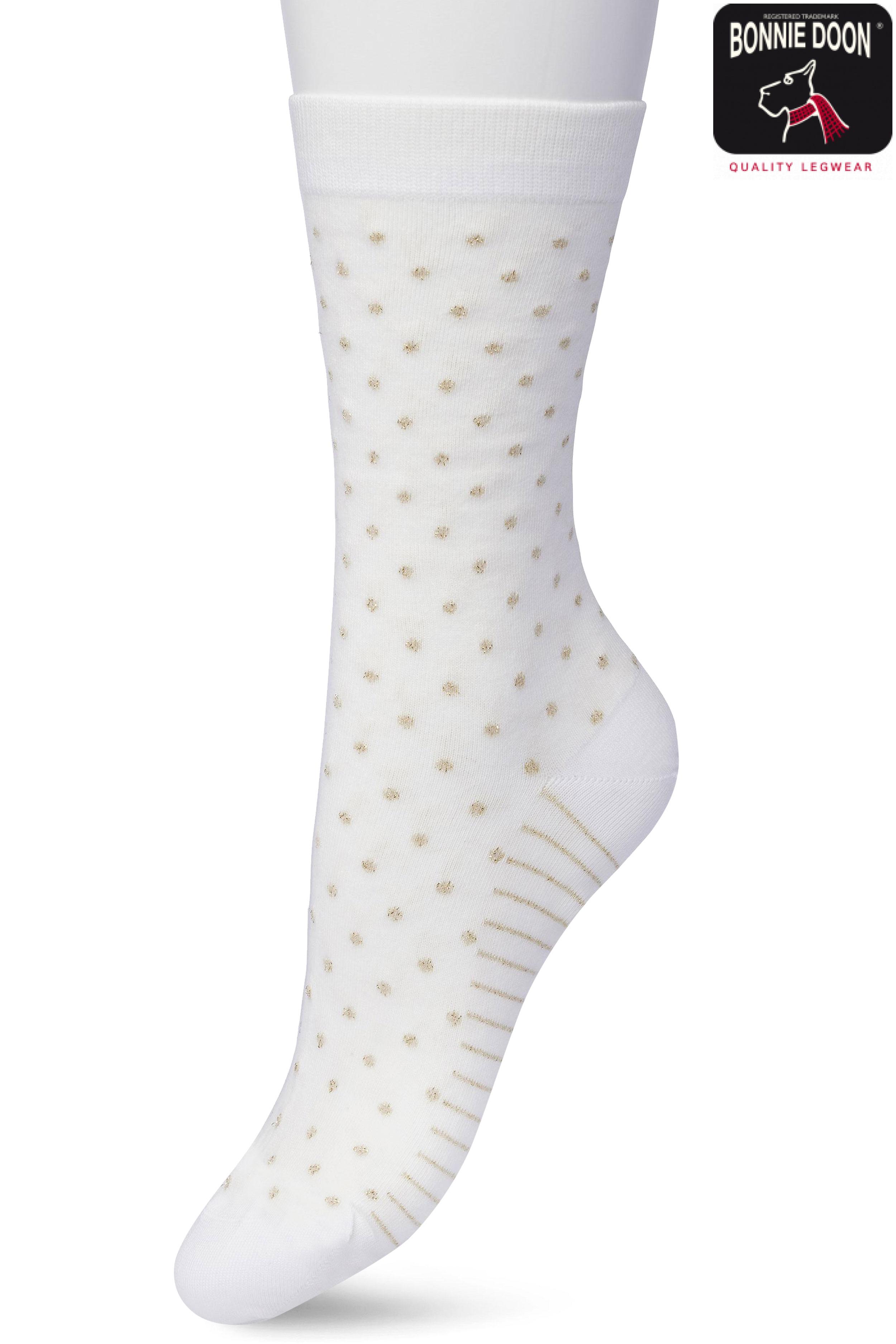 Lurex Dots sock Off white