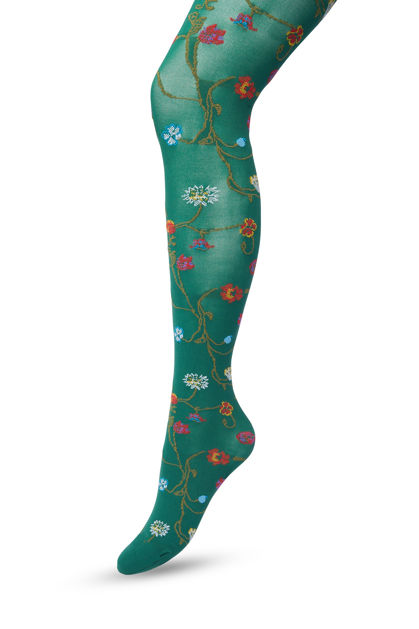 Floral Tights Trekking green