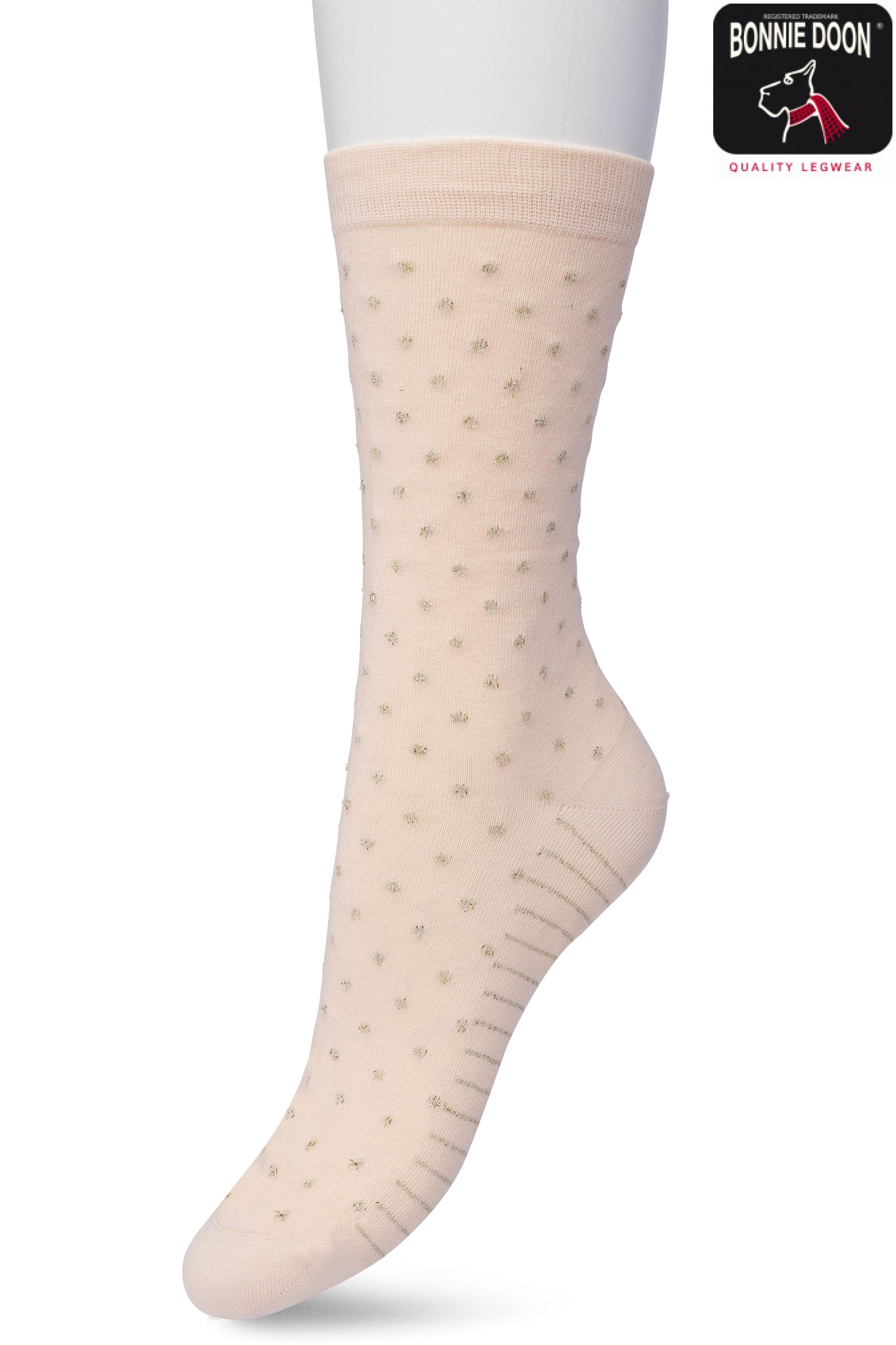 Lurex Dots sock Allmost apricot