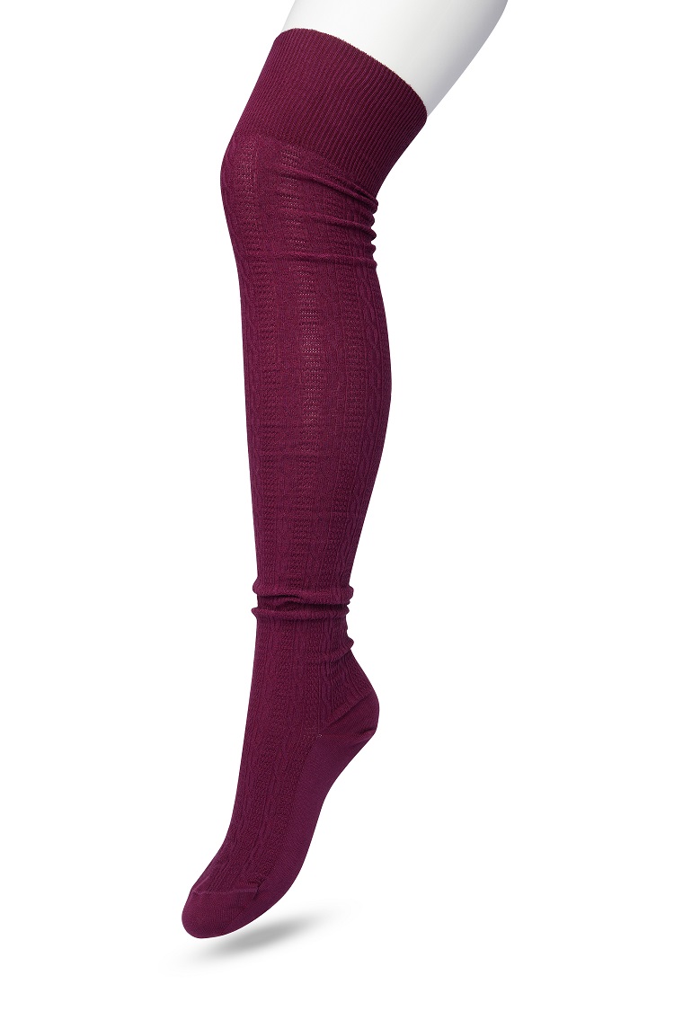 Classic Cable Over Knee Sock Crushed violets