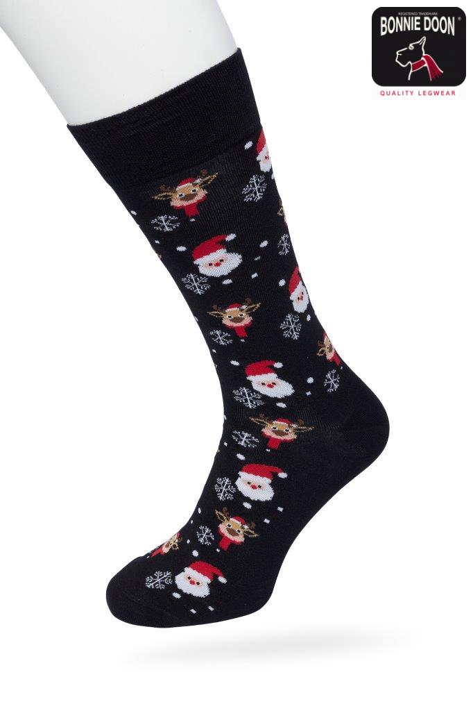 Santa and Rudolf socks Black