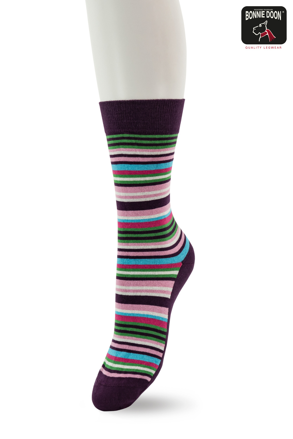 Funky Stripes sock Plum
