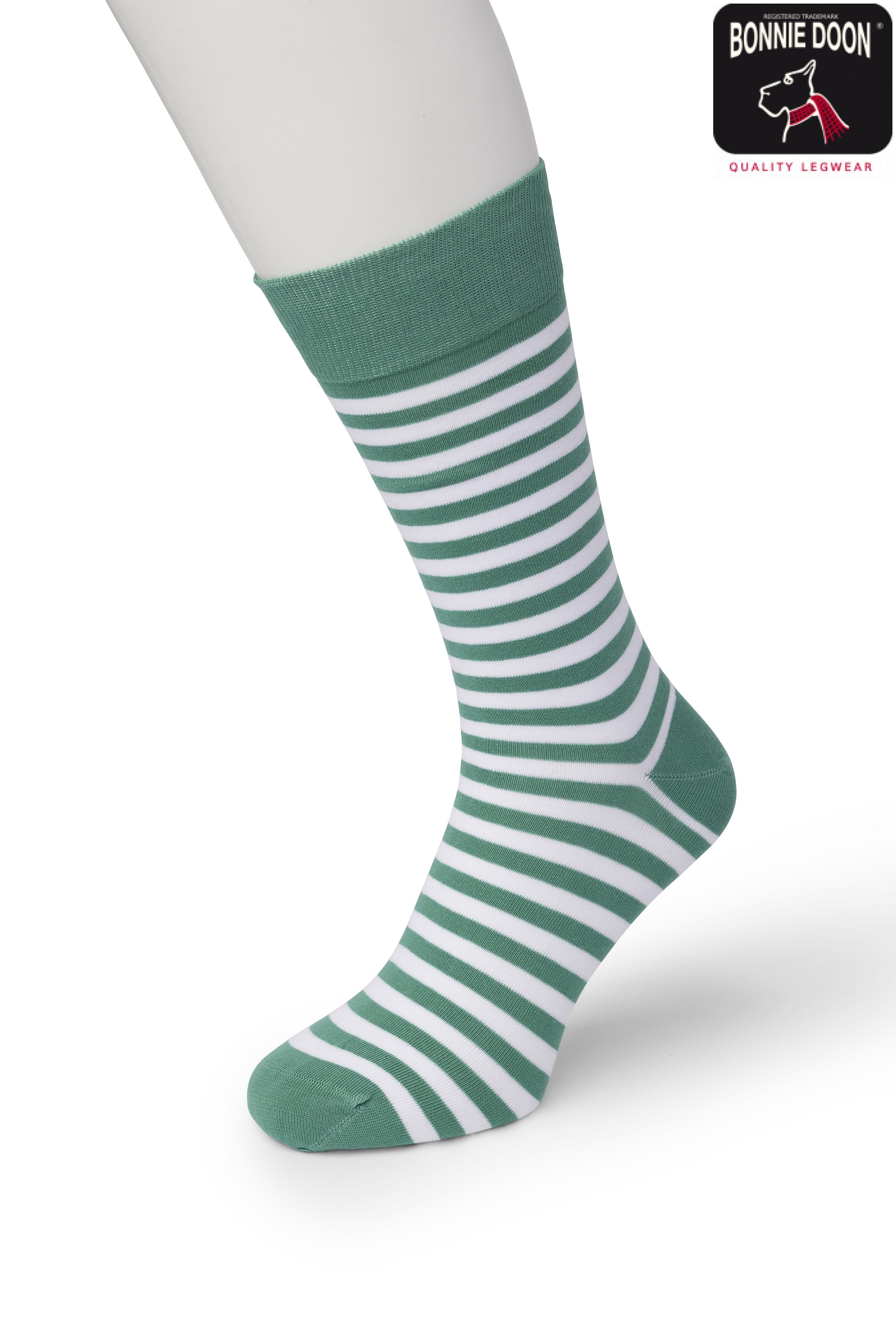 Basic Stripe sock Misty green