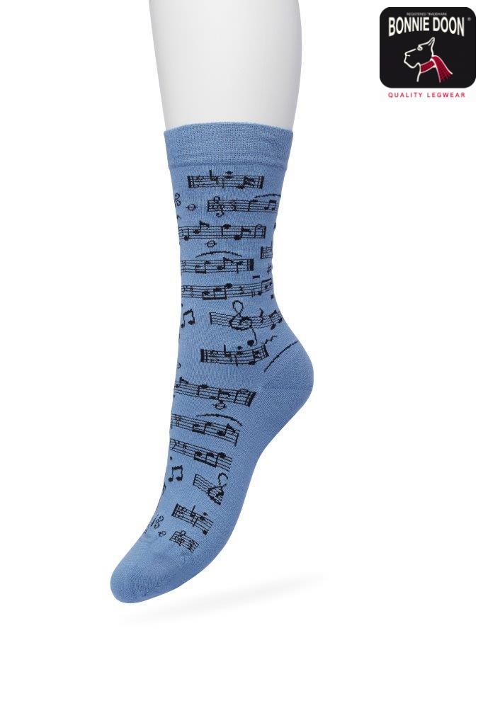 Music Notes  sock Coronet bleu