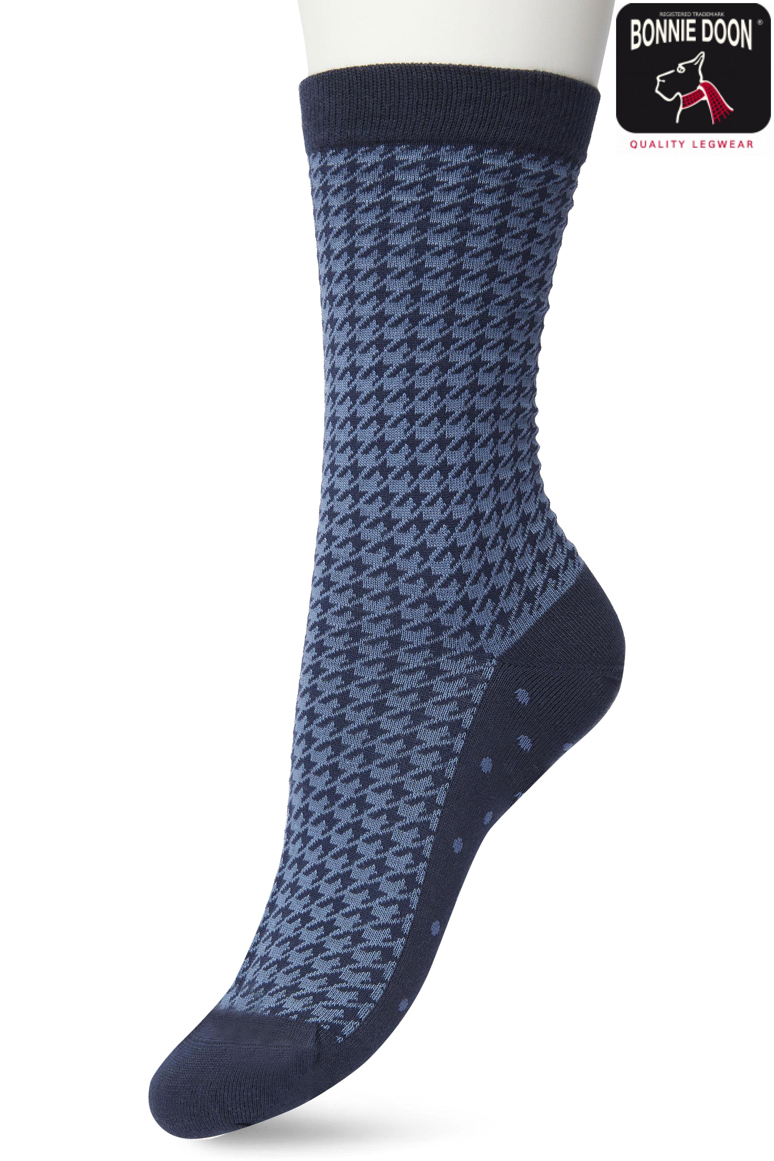 Houndstooth sock Dark blue