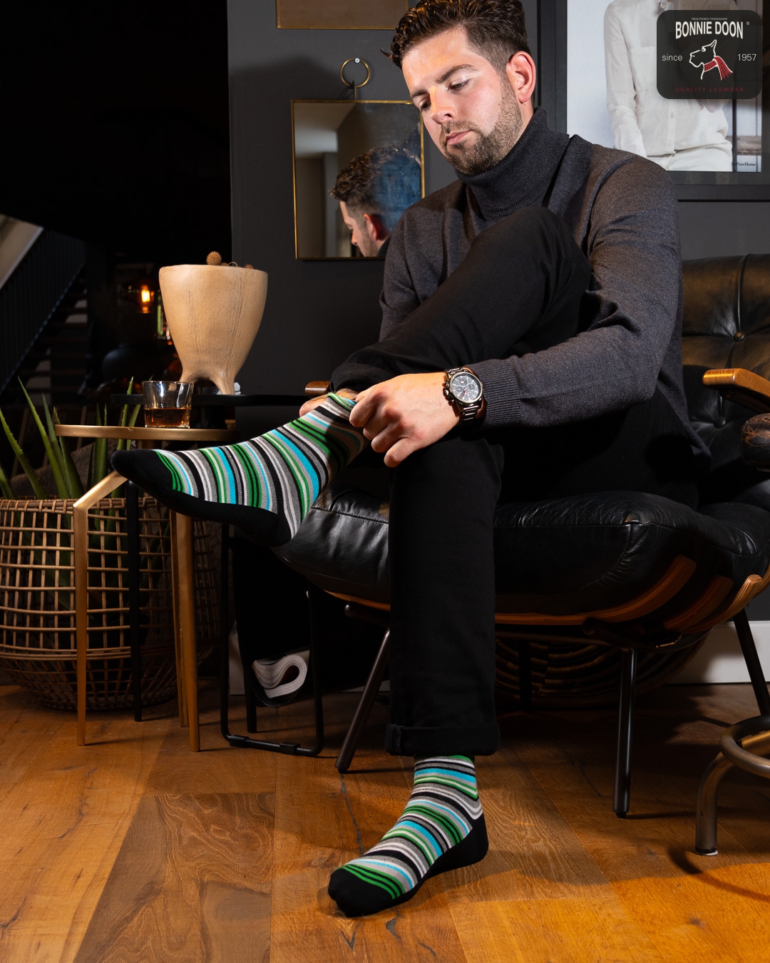 Funky Stripes sock Black