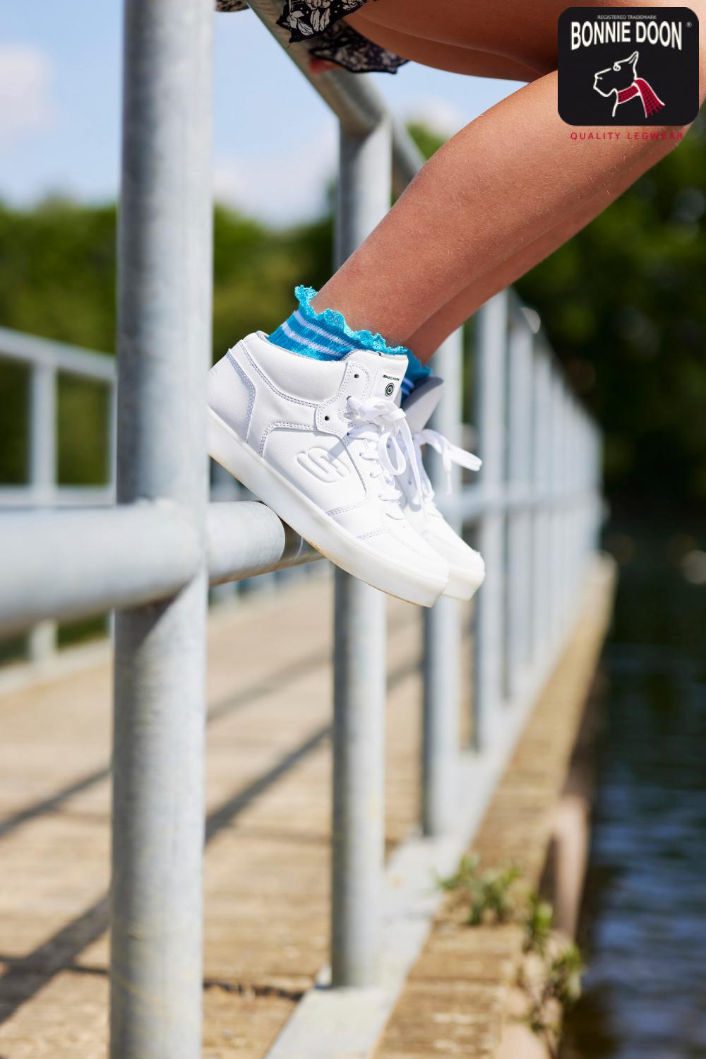 Sporty Lace Quarter Sock White