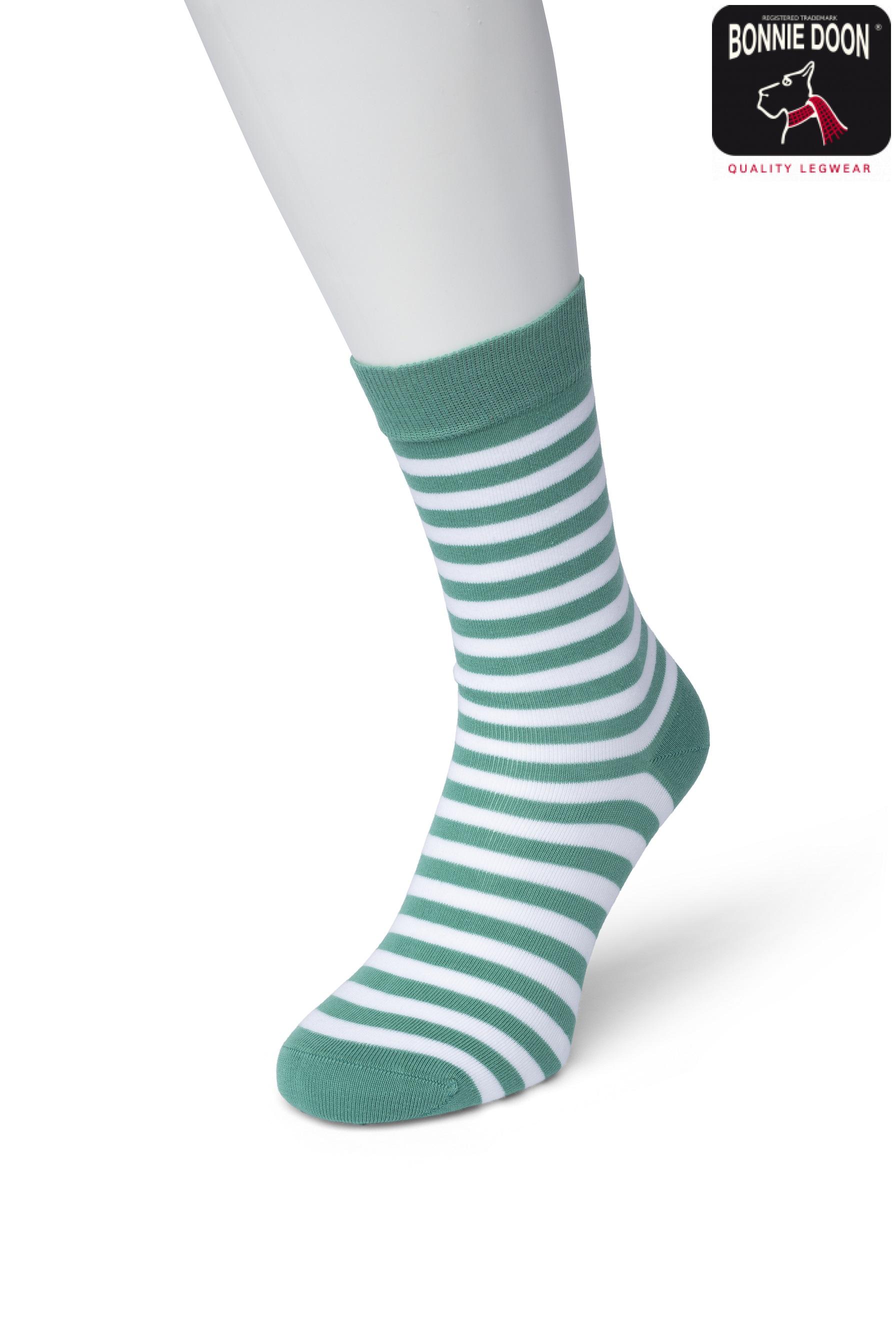 Basic Stripe sock Misty green