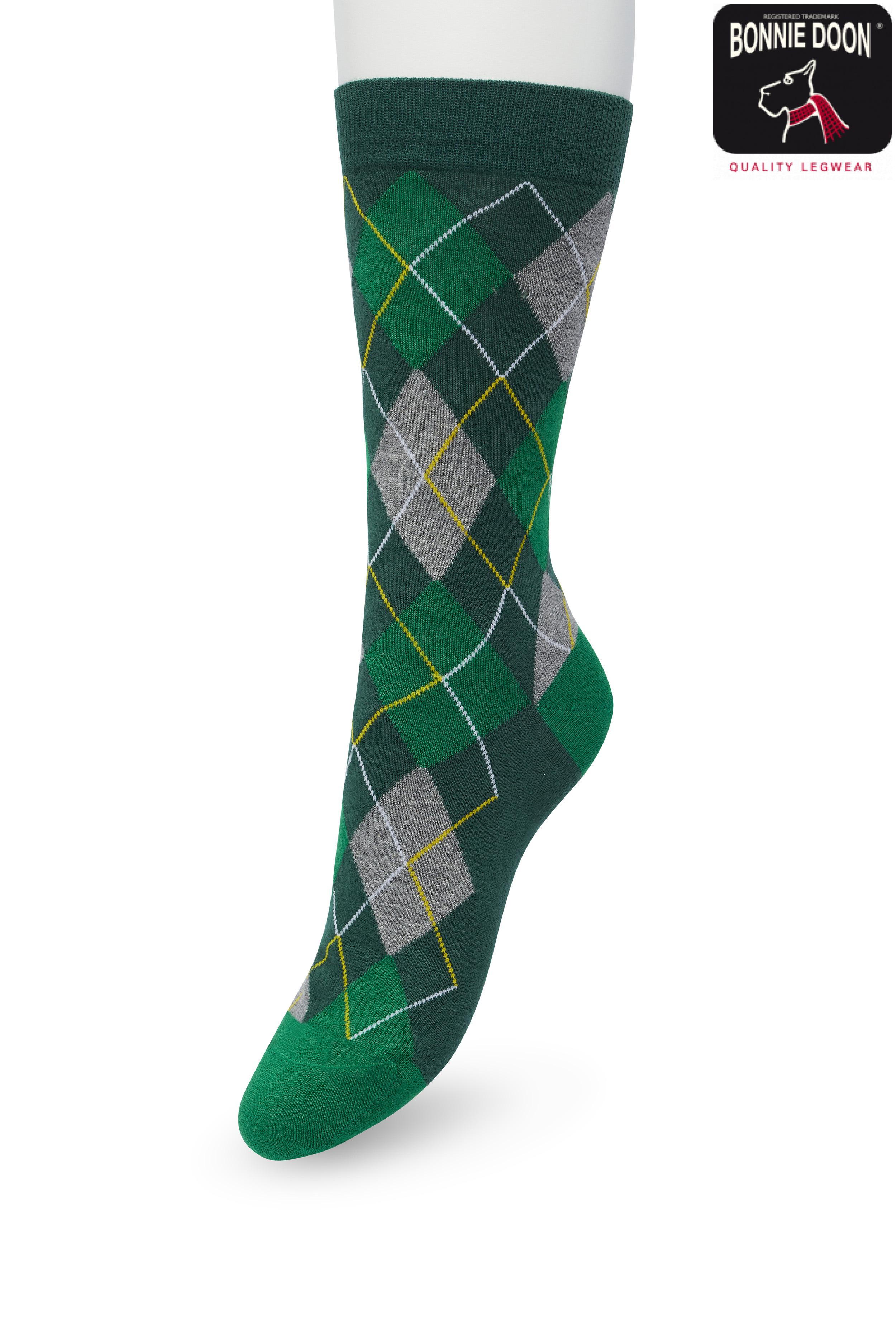 Argyle sock Trekking green