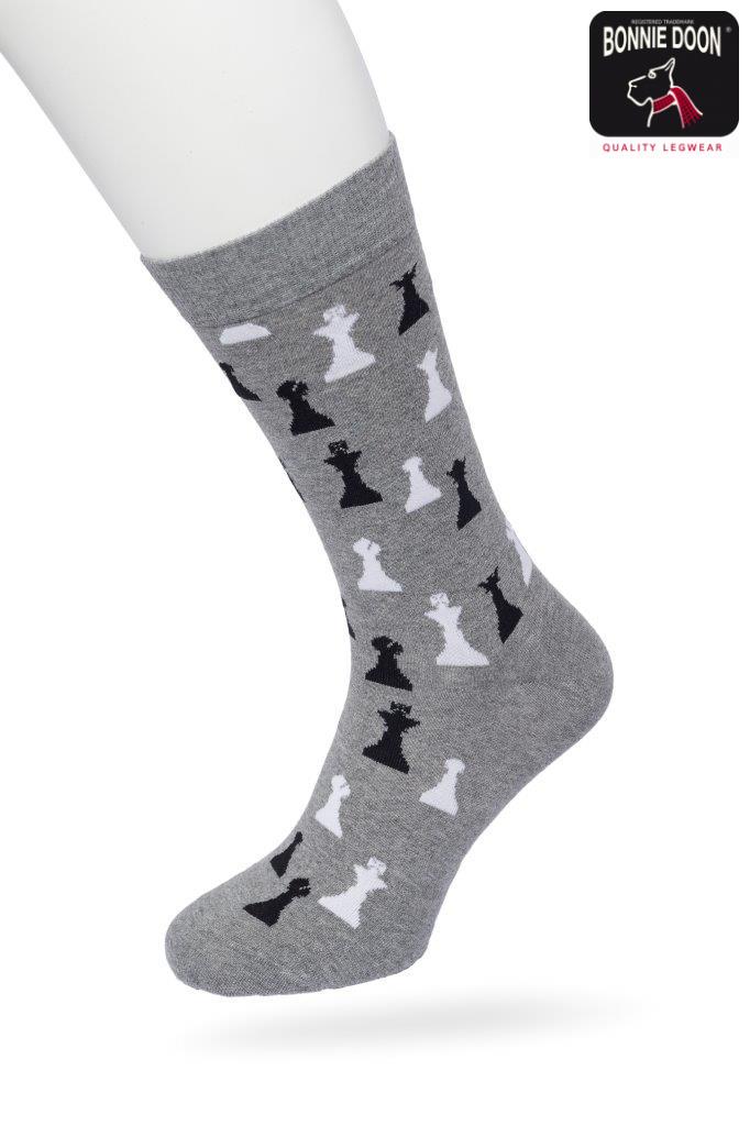 Chess Sock Medium grey heather