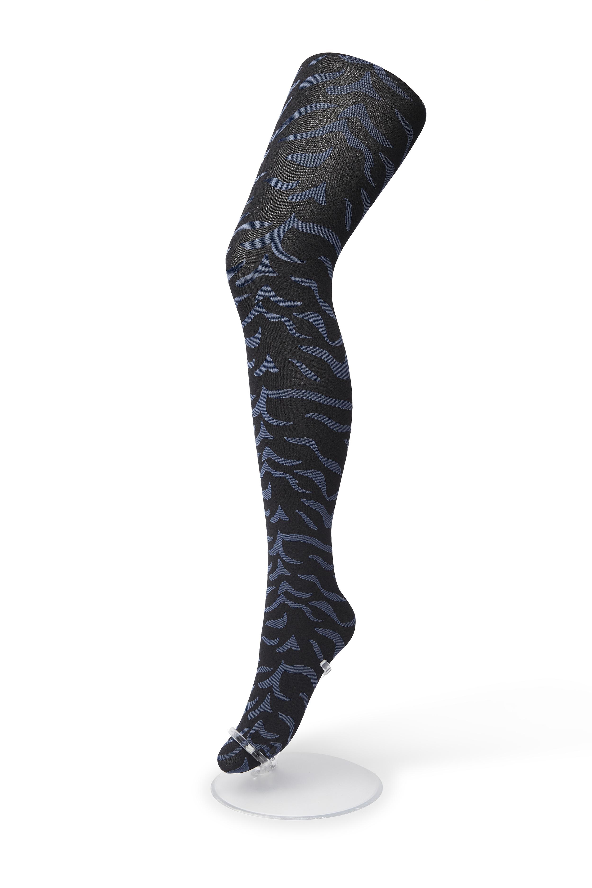 Zebra tights 100 denier Black