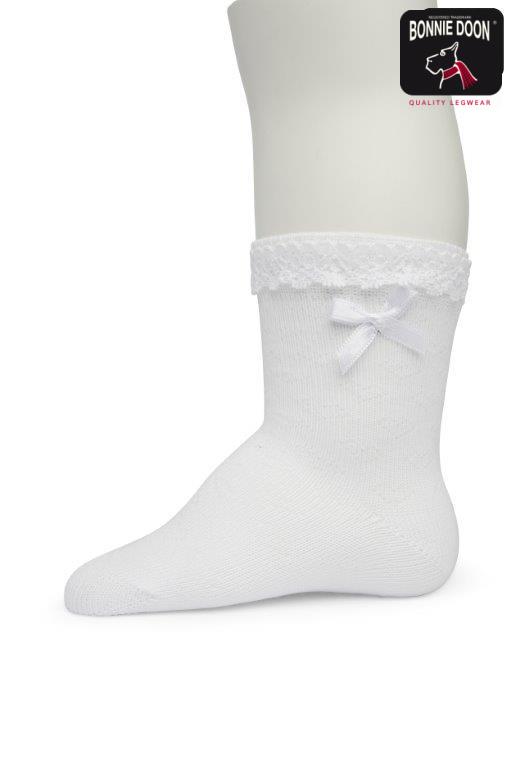 Ajour sock Organic White
