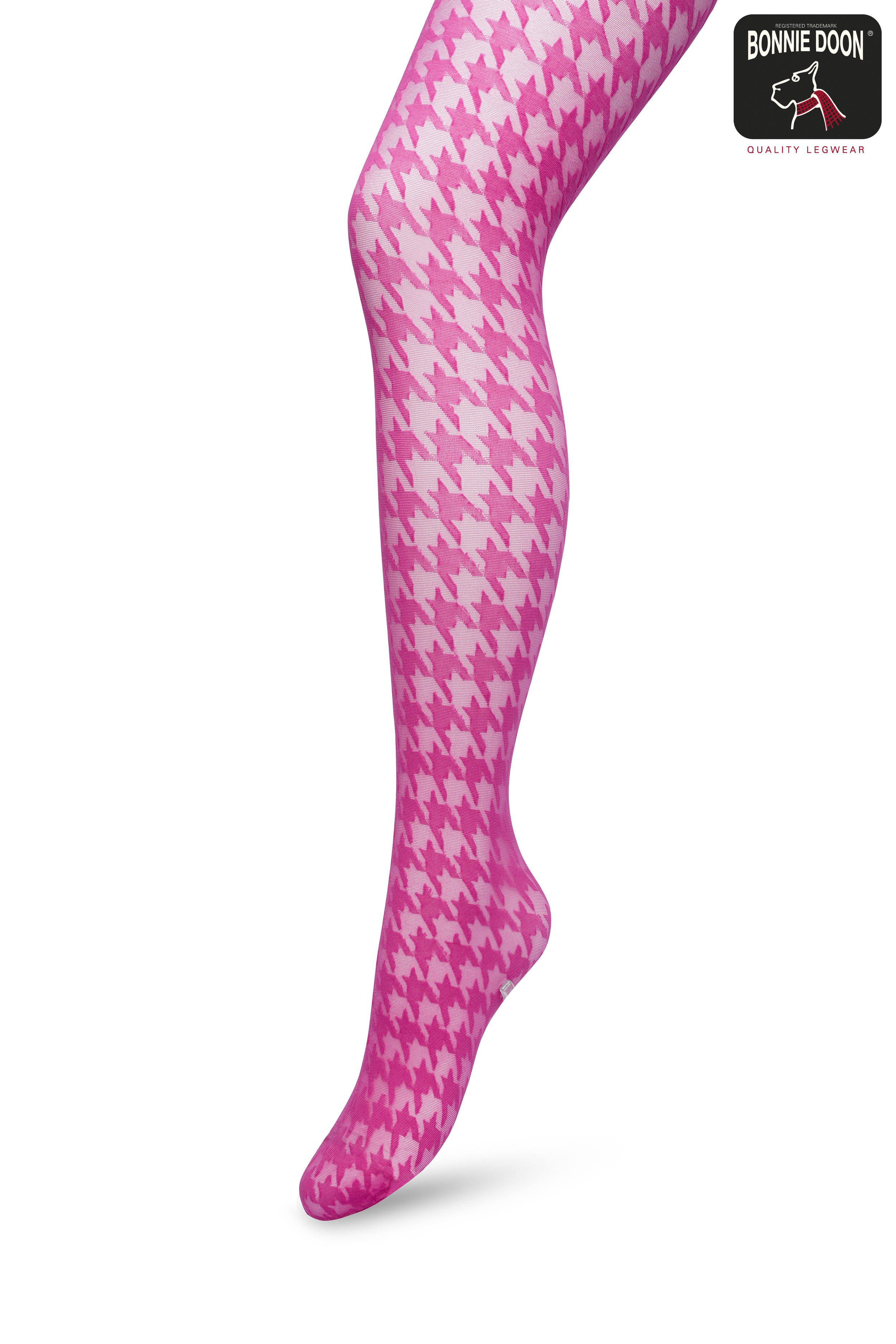Houndstooth Tights Rose violet
