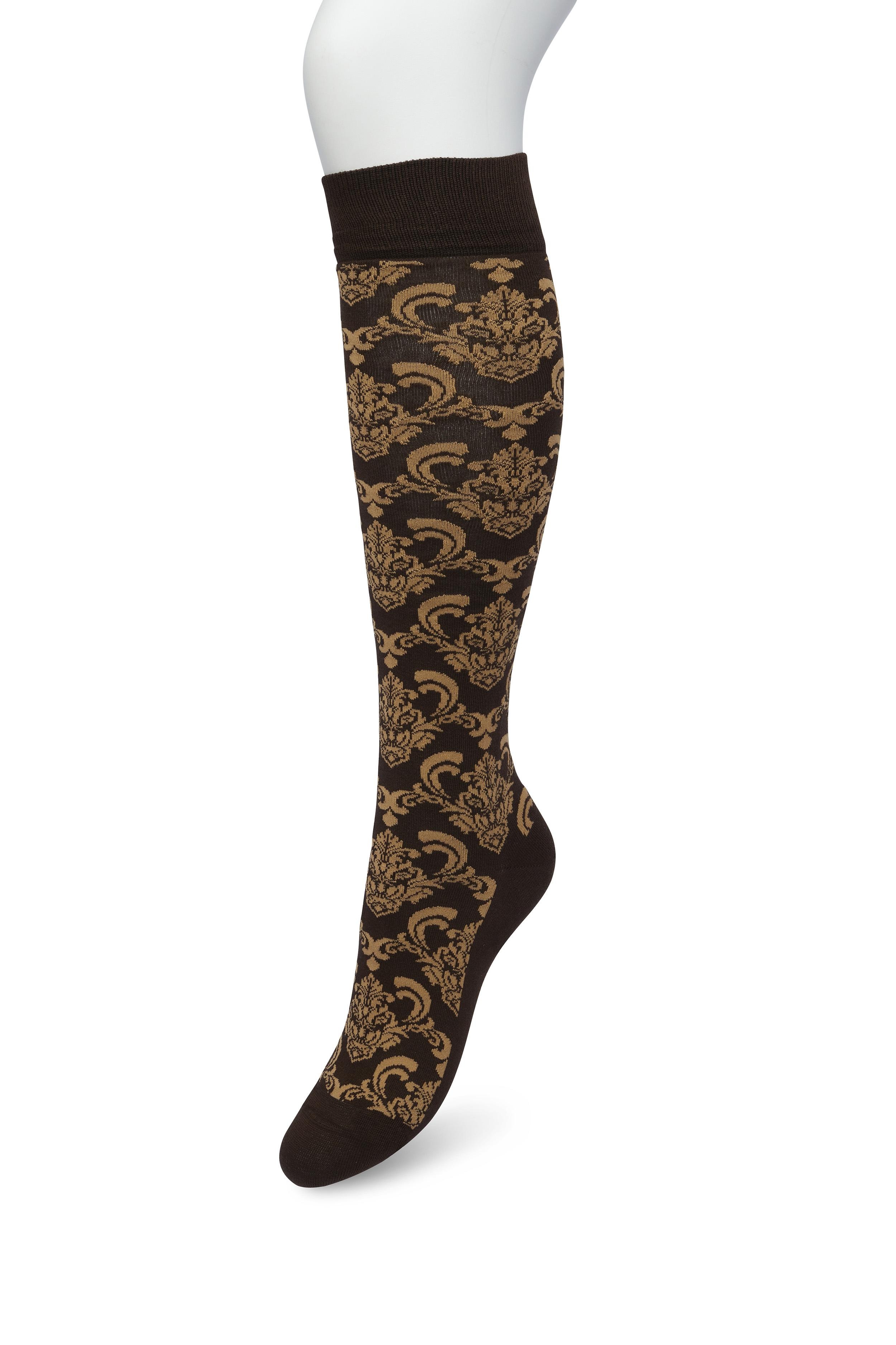 Ornament Knee high Sock Bracken